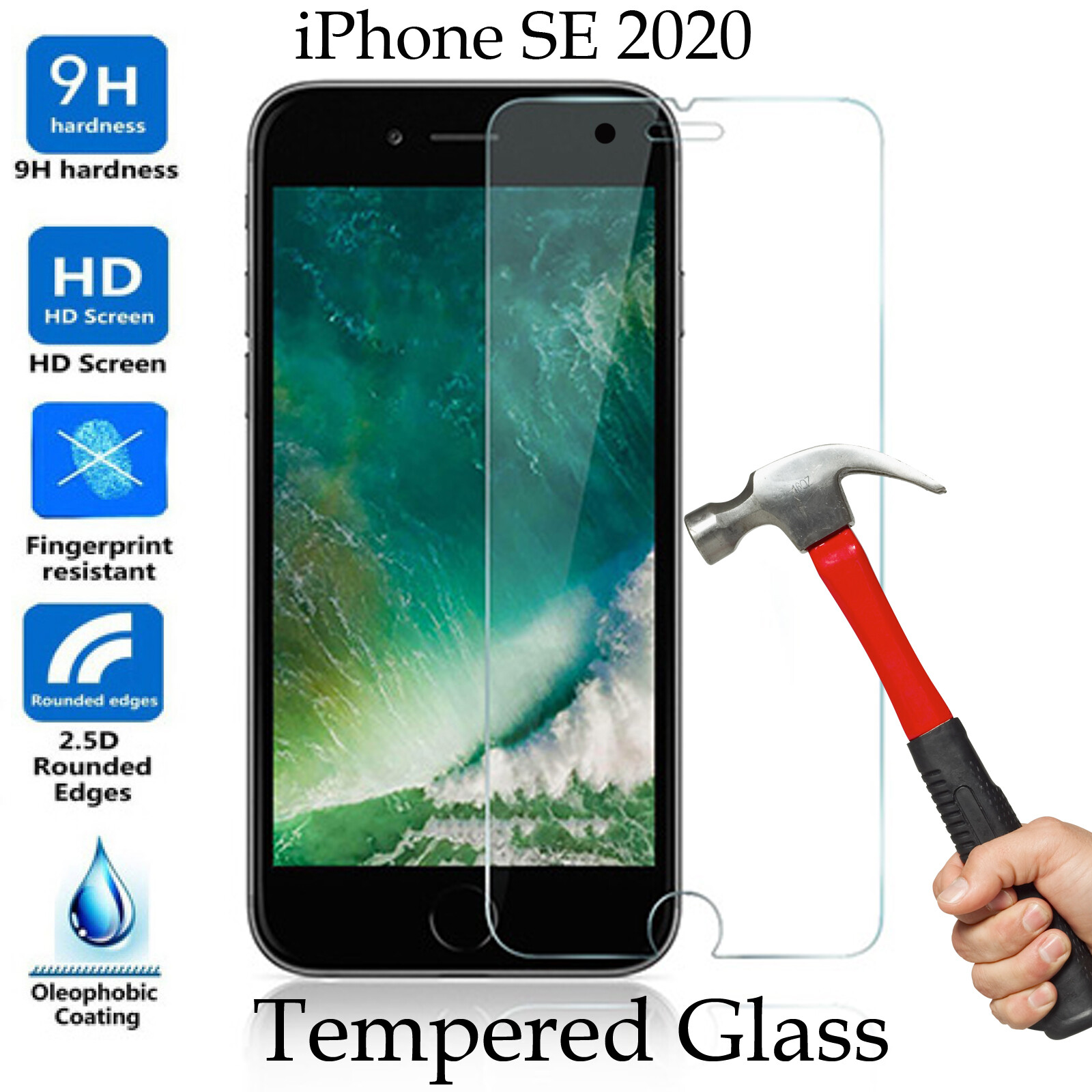 Tempered Glass 9H Guard screen protector for Apple iPhone SE 2020 2nd Generation