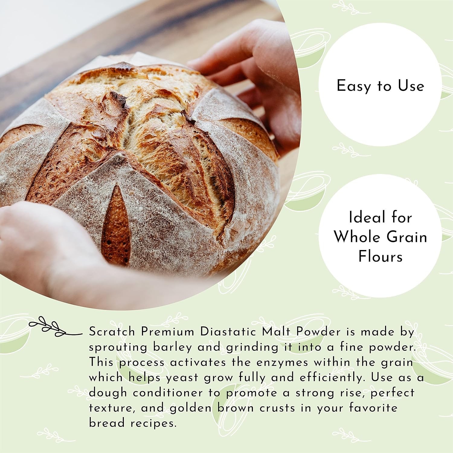 Scratch Diastatic Malt Powder for Baking - (10oz) Dried Barley Bread Improver US