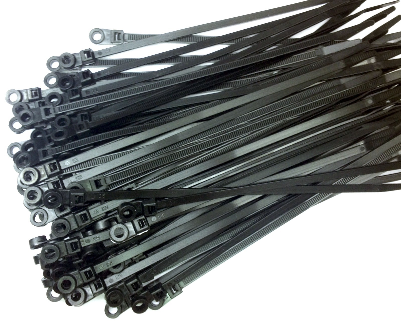 500 Pcs Lot - 8" Mount Head Screw Nail Hole Cable Zip Wire Tie 50 lbs - Black