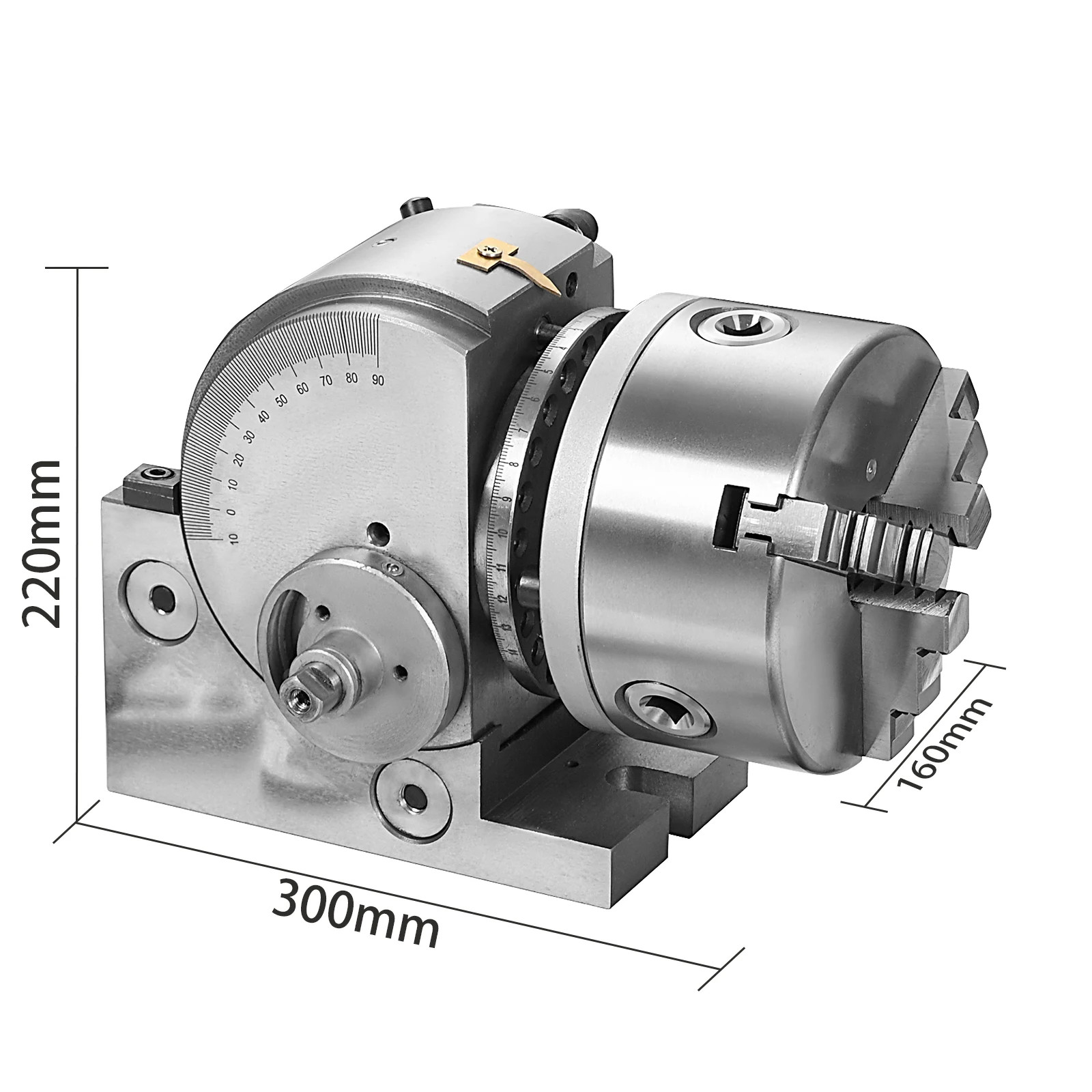 SIHAO Head Tailstock Chuck Dividing Head Precision BS-4/5/6in 3-Jaw Indexing