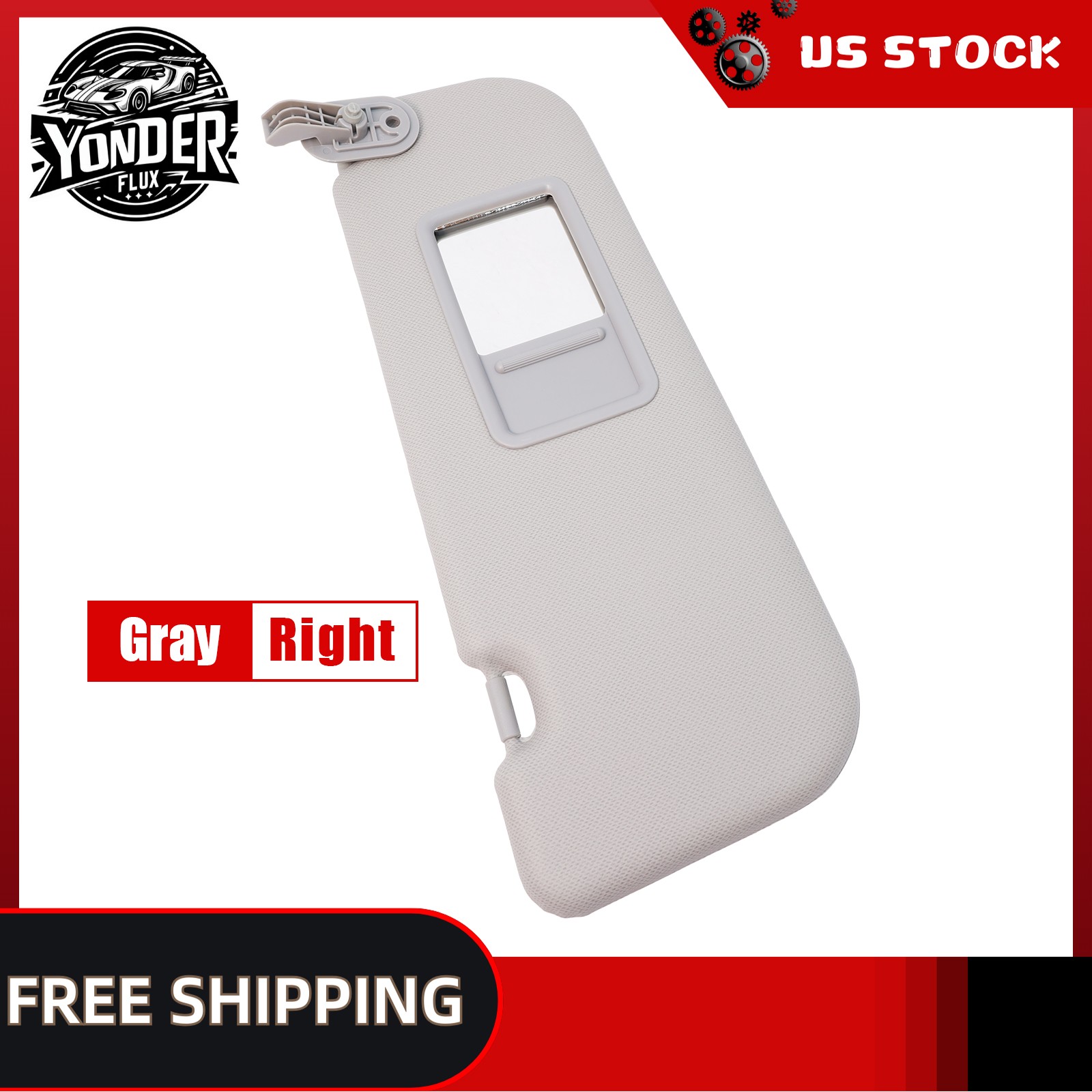Gray Right Passenger Side Sun Visor W/ Mirror For Hyundai Veloster 2012-2015