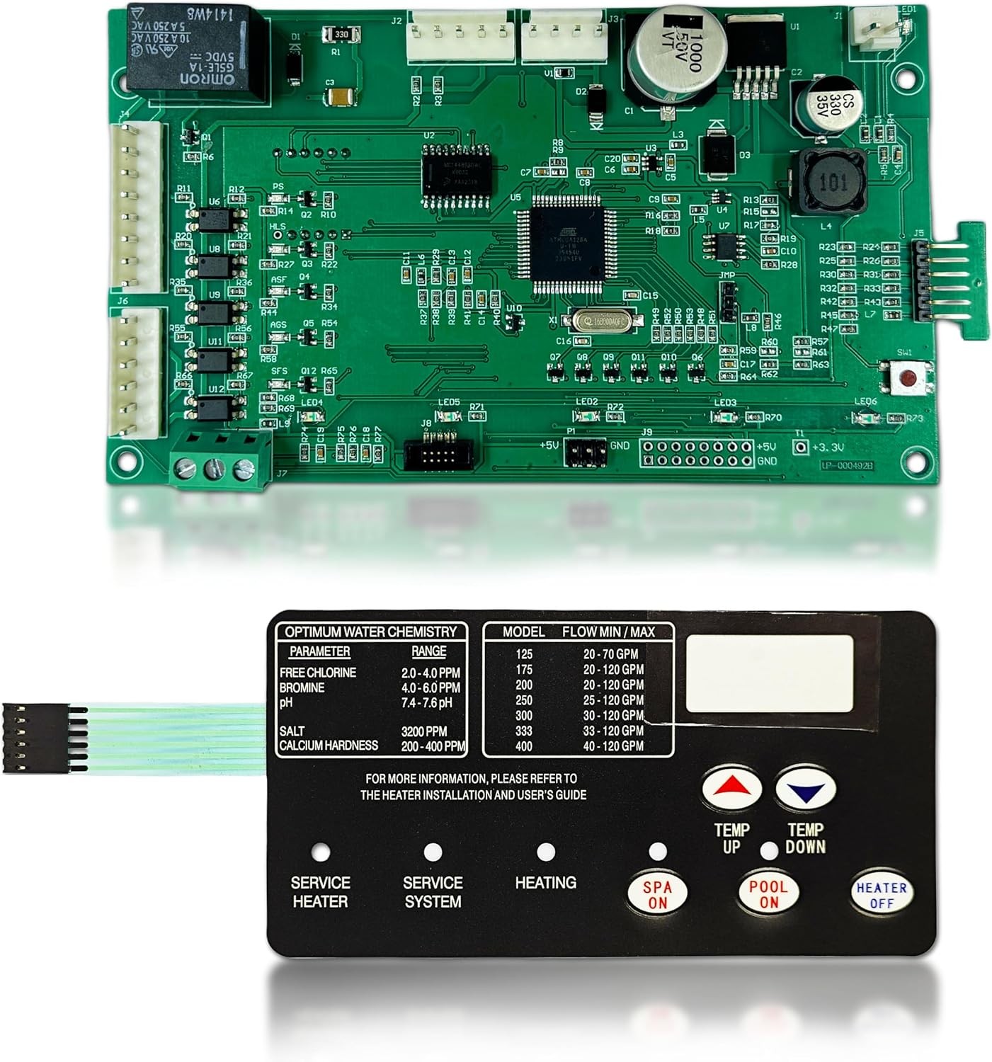 Control Board Kit w/ 472610Z Switch Pad For Pentair Master Temp 400 42002-0007S