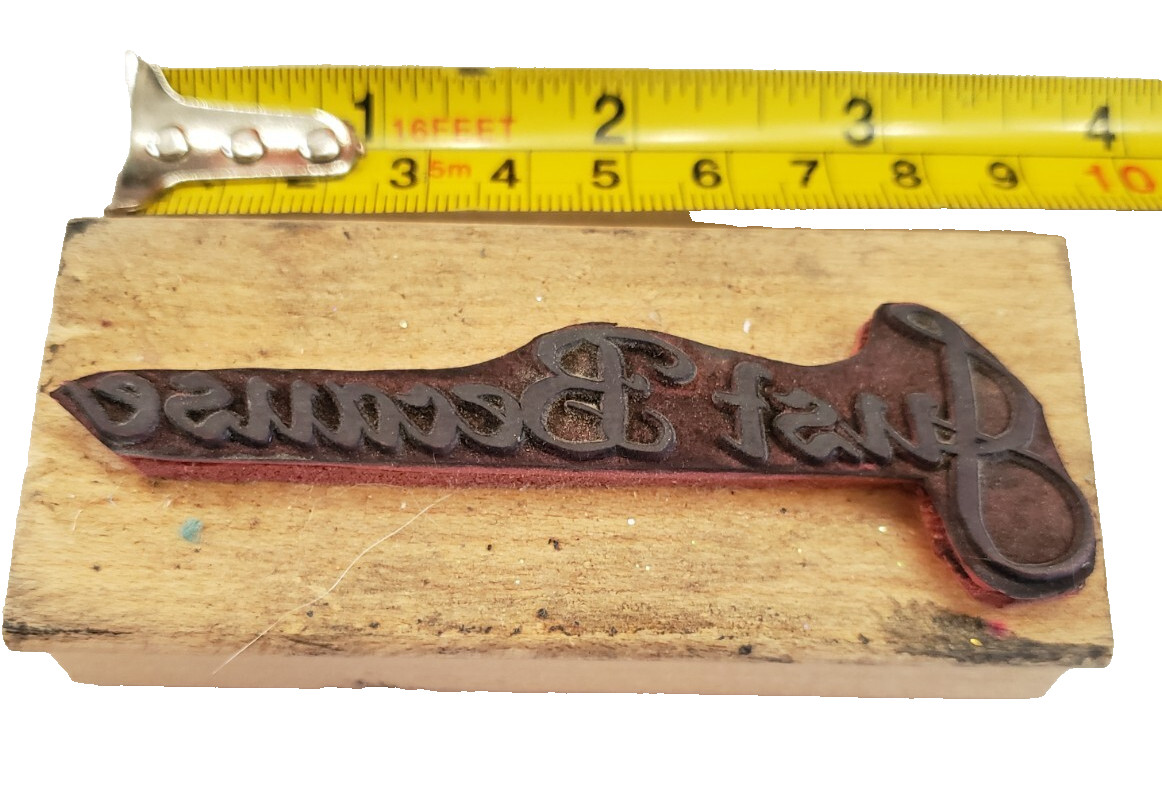 unbranded Just Because wood mounted rubber stamp
