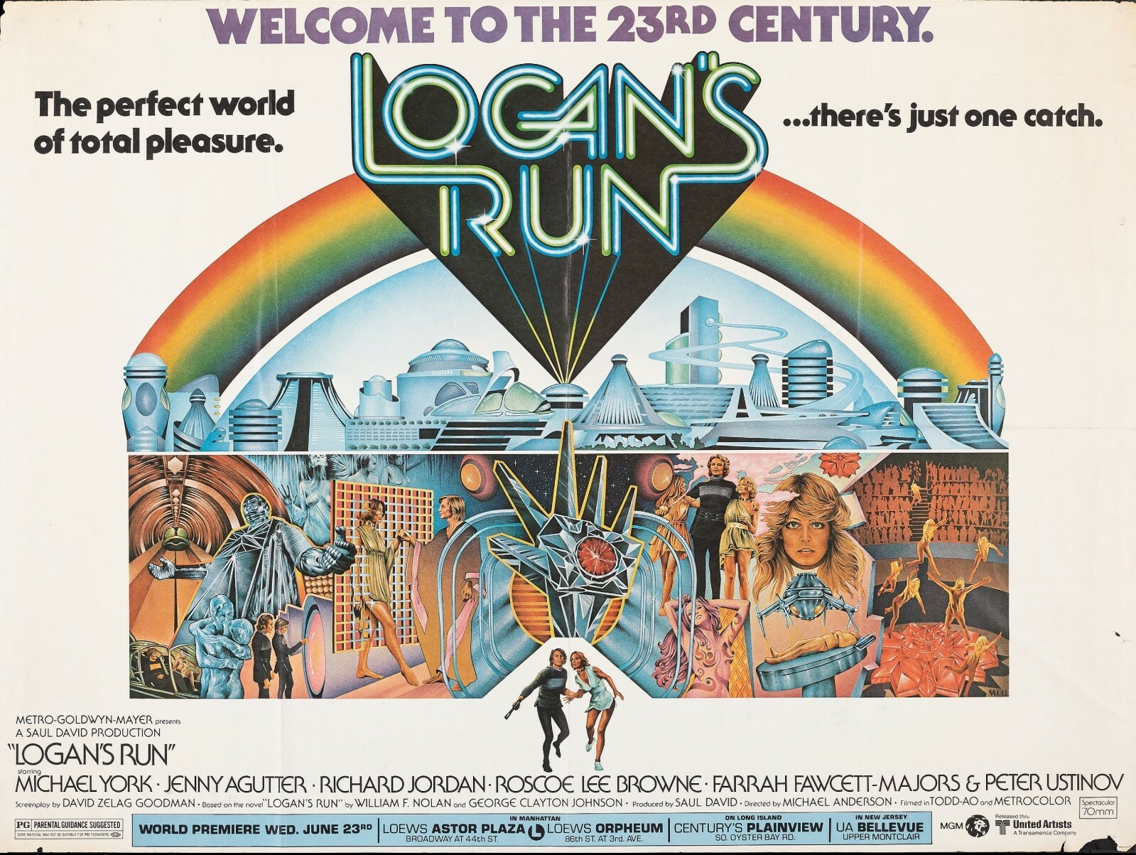 Logan's Run Movie Poster New Metal Sign  Farrah Fawcett Majors - Science Fiction