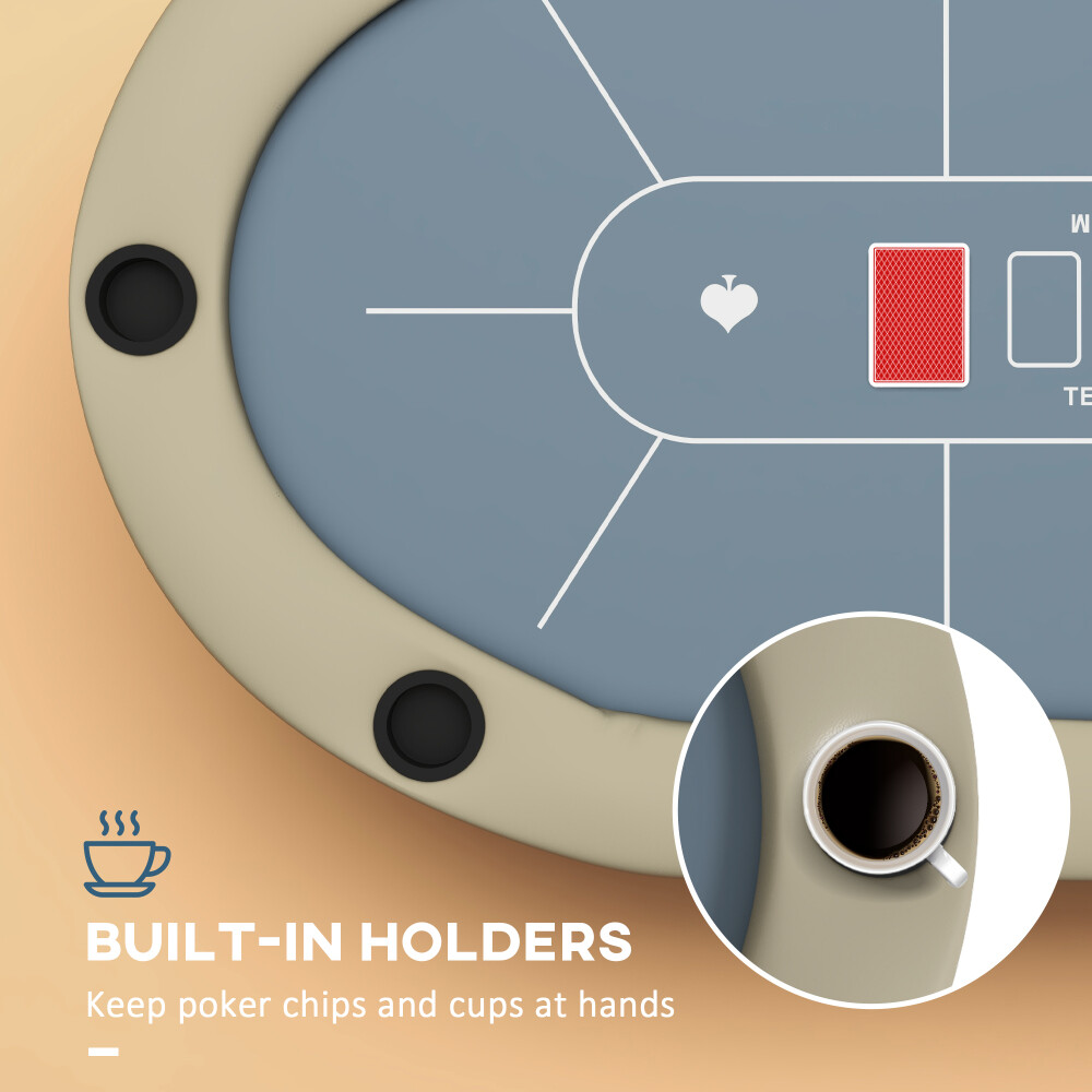 Poker Table Foldable,Oval Blackjack Texas Holdem Poker Game Table