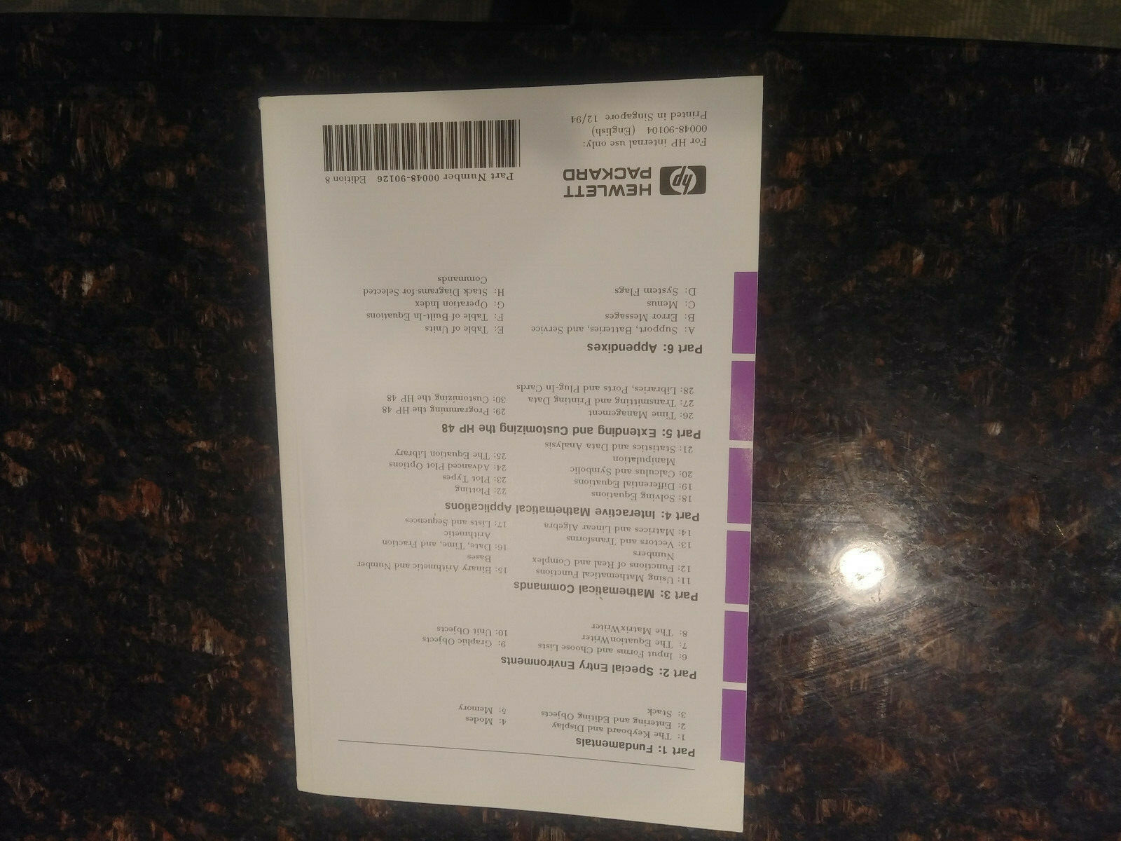 Hewlett Packard HP-48G User's Guide Manual - VGC!