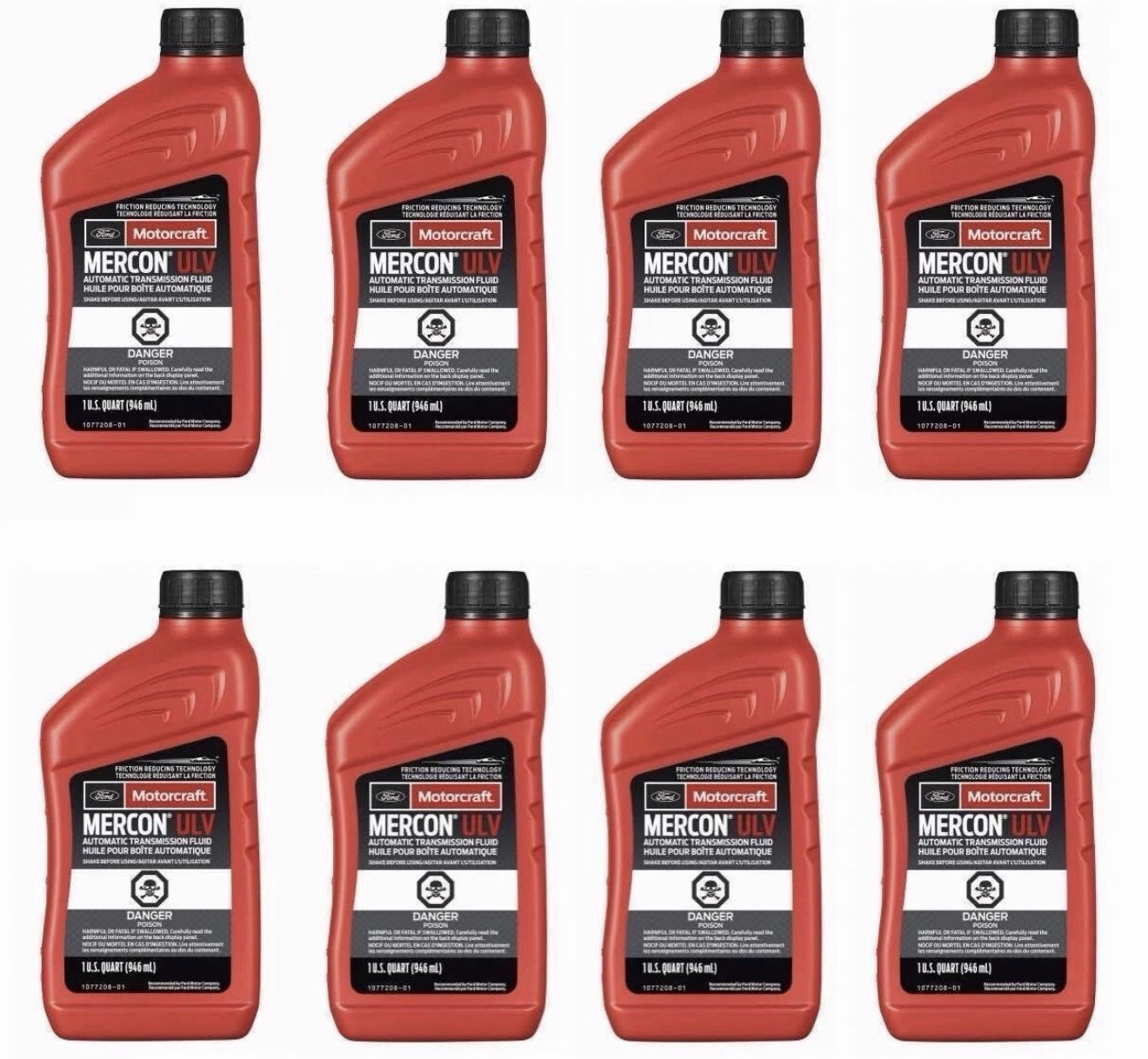 8 Quarts Auto. Trans. Fluid Genuine FORD Motorcraft XT12QULV MERCON ULV