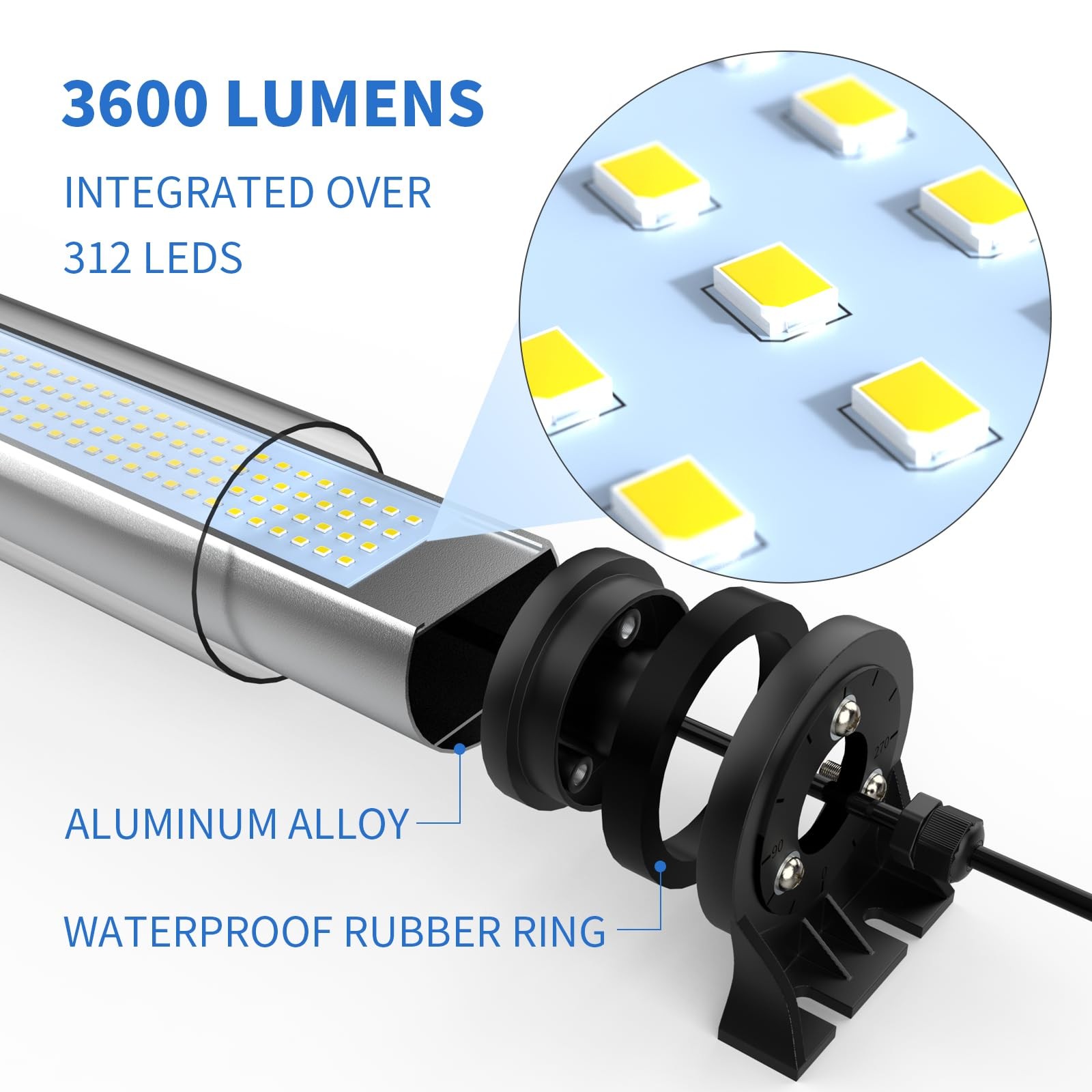 30W 6500k IP66 Explosion Proof LED Machine Work Tube Light 3000 lm Industrial...