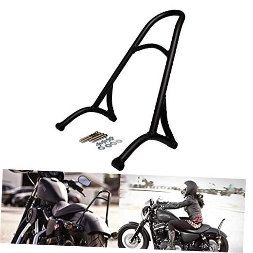 15" Short Sissy Bar Detachable Passenger Backrest Black for Harley Sportster