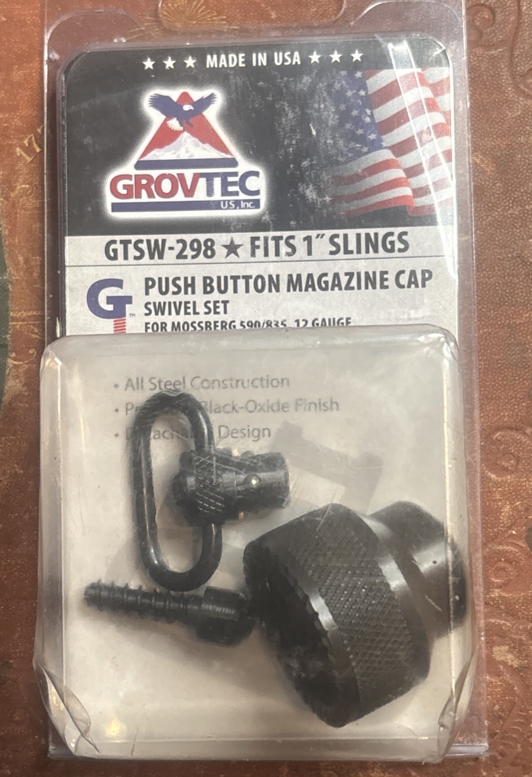 GrovTec GTSW-298 Push Button Magazine Cap with 1" Quick Detach Sling Swivel