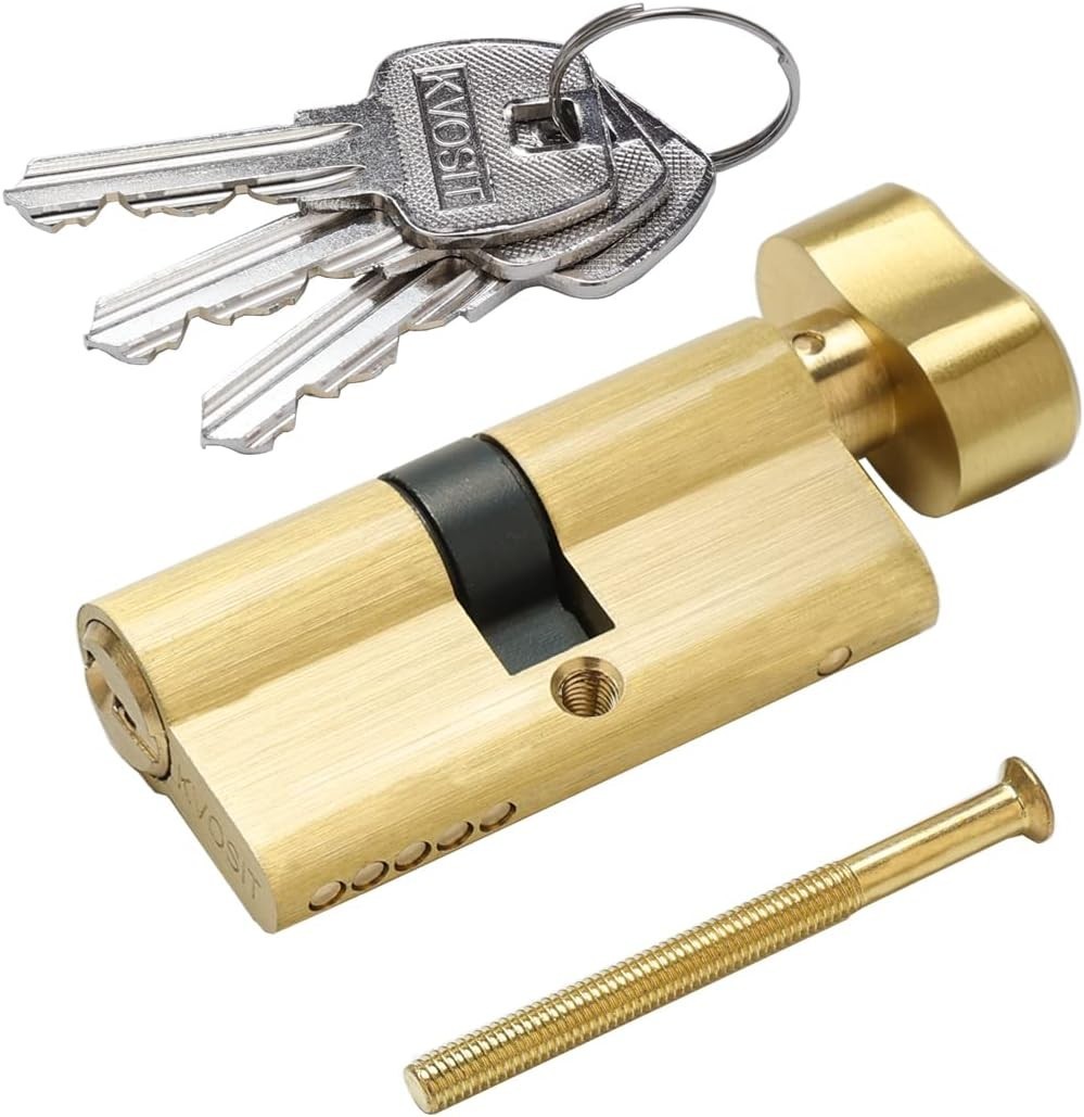 Andersen Solid Brass Lock Cylinder with 3 Keys - 63Mm Storm Door Lock Replacemen