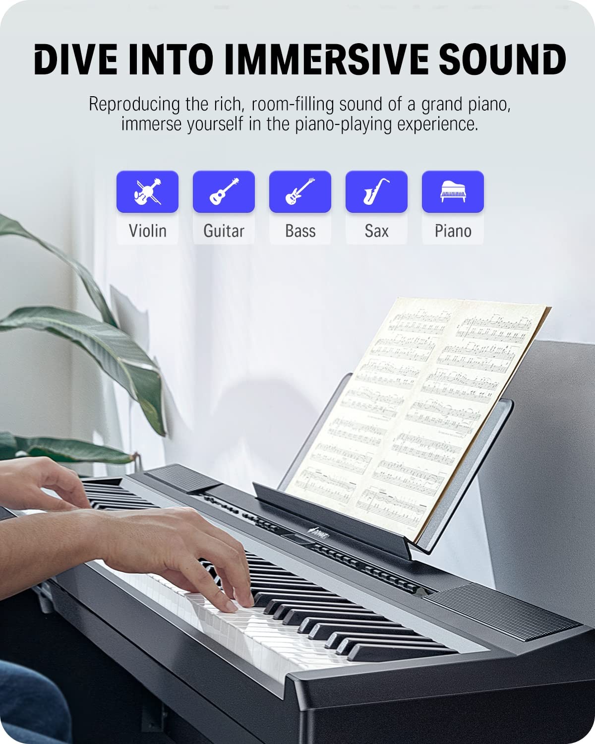 Donner DEP-20 Beginner Digital Piano + Bench Black