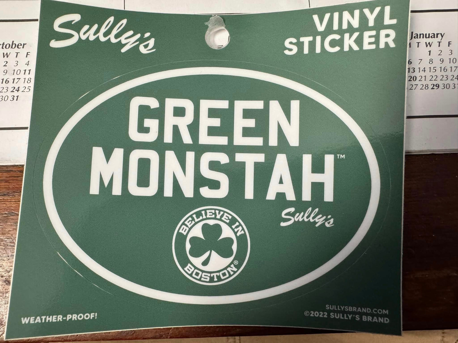 Green Monstah vinyl sticker  Sully's Red Sox Fenway