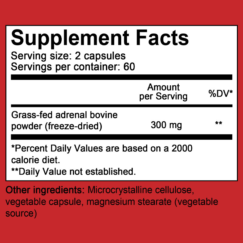 Adrenal Glandular Supplement Balances Emotional Health Improves Stress 120 Pills