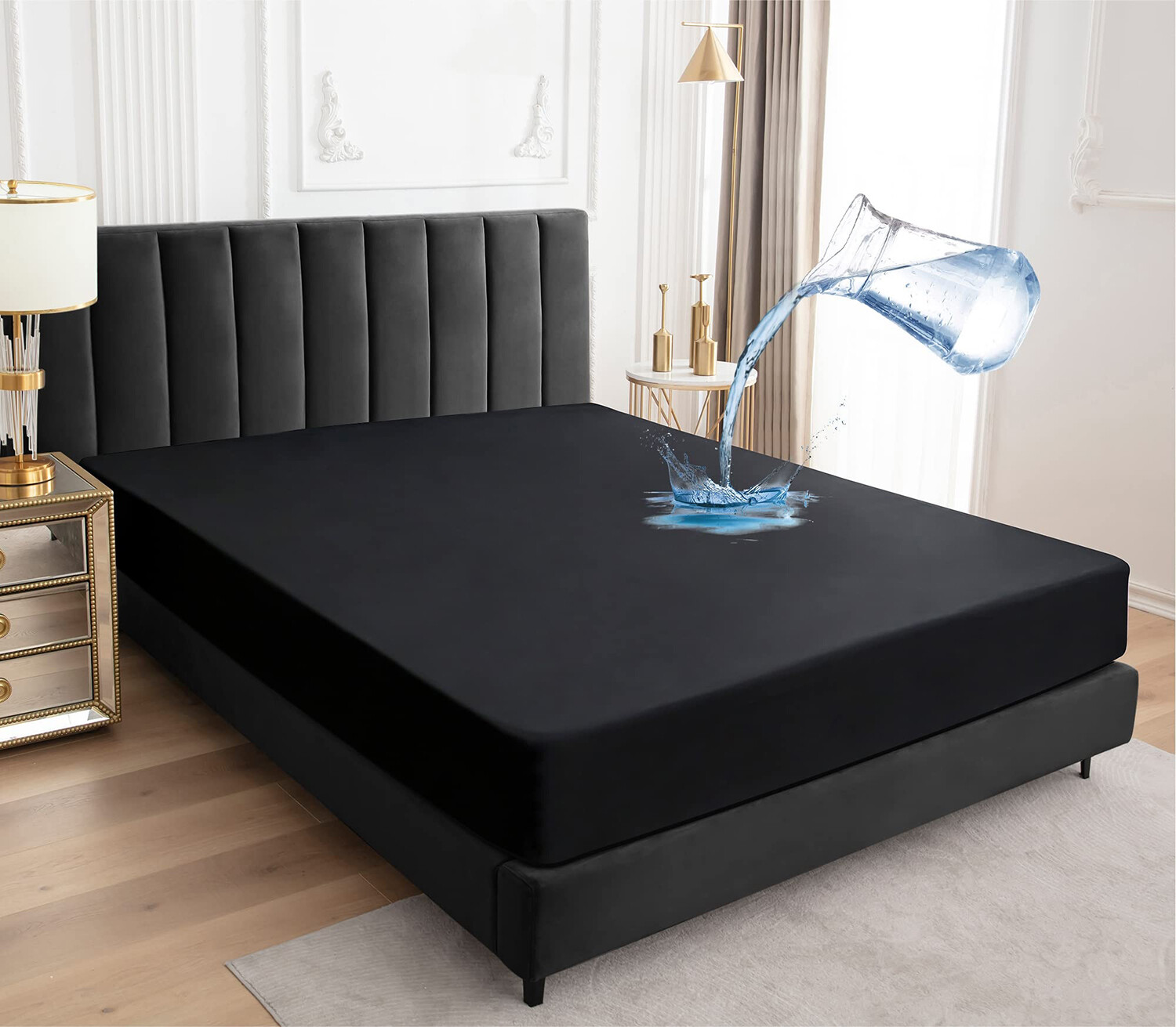 Mattress Protector Waterproof Mattress Cover 18" Deep Pocket Fitted Sheet Style