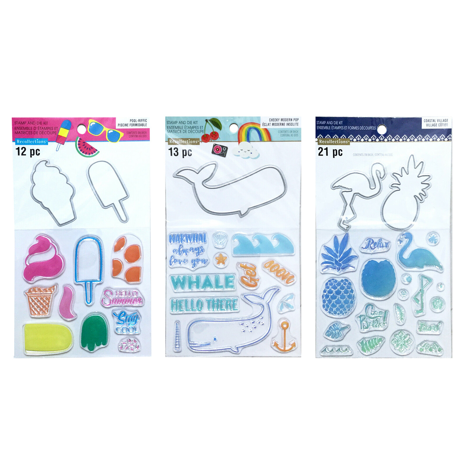 Tropical Nautical Coastal Cling Stamp & Metal Die Set Beach Embossing Cutting