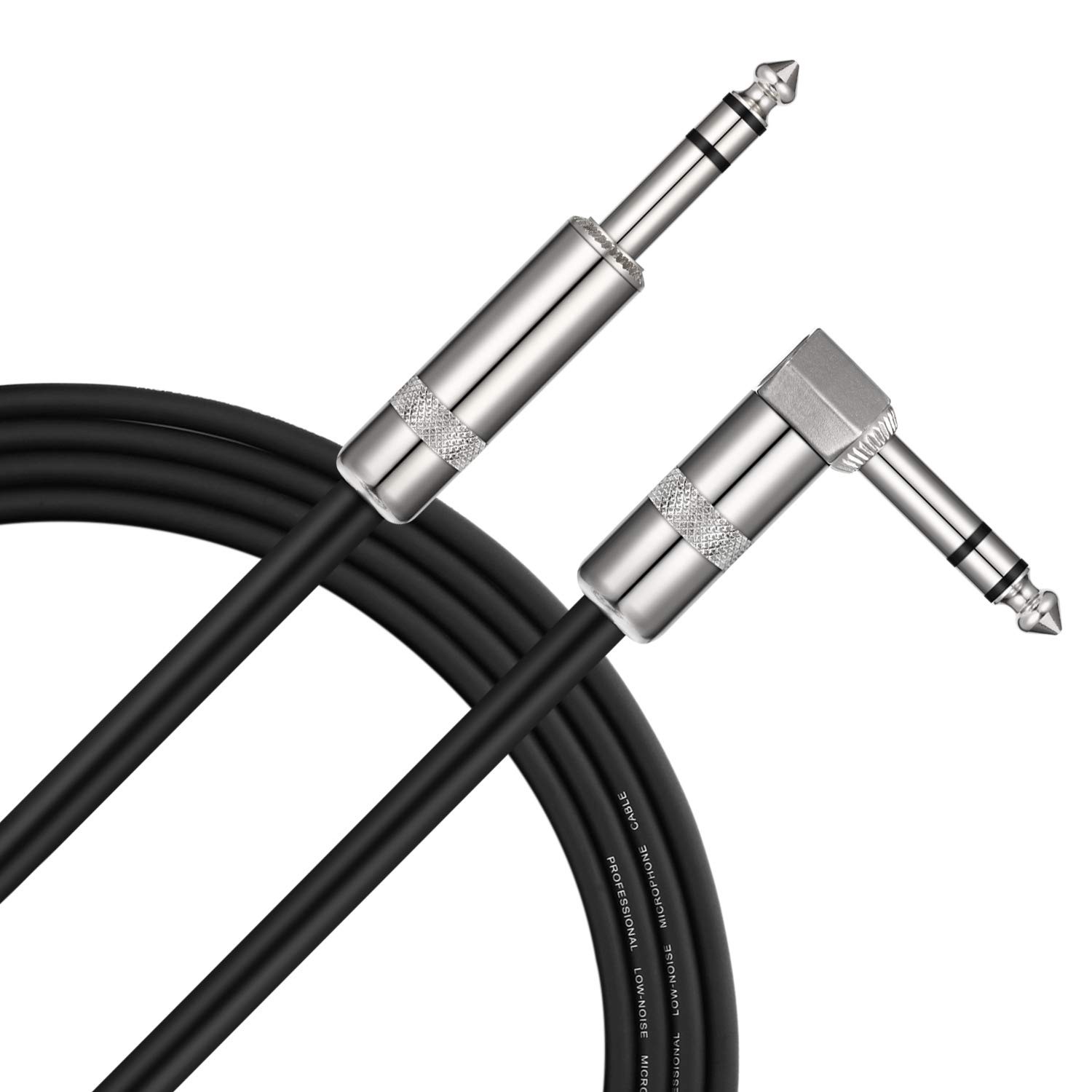 Donner TRS Cable 6 ft Balanced Stereo Patch Cable No Hum 1/4” Male Right Angle t