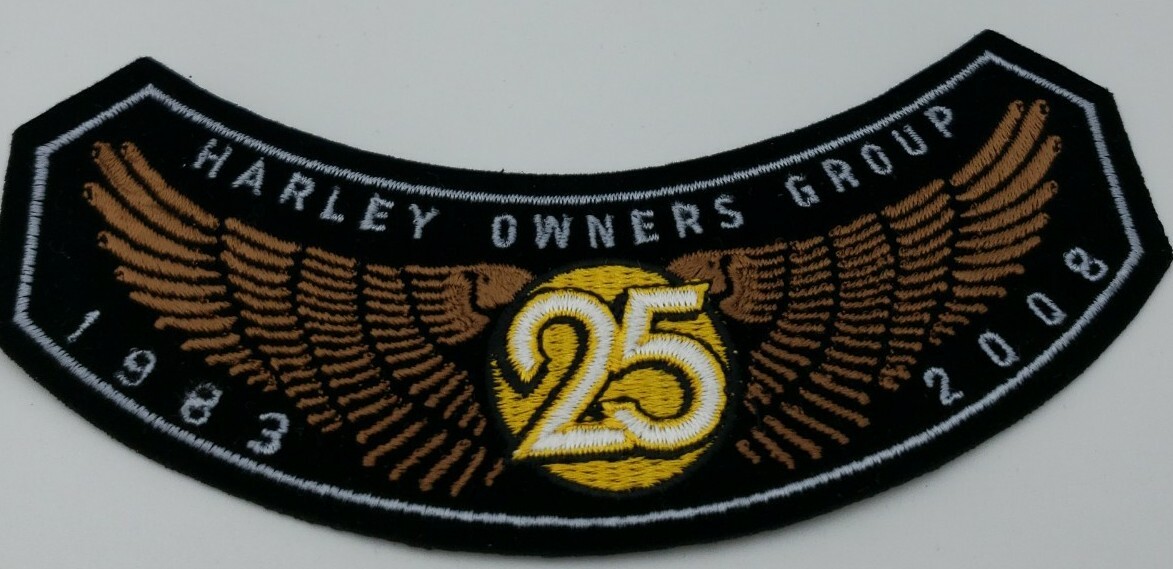 1983-2008  25 Years of HOG Rocker Patch  Harley Davidson Owners Group Motorcycle