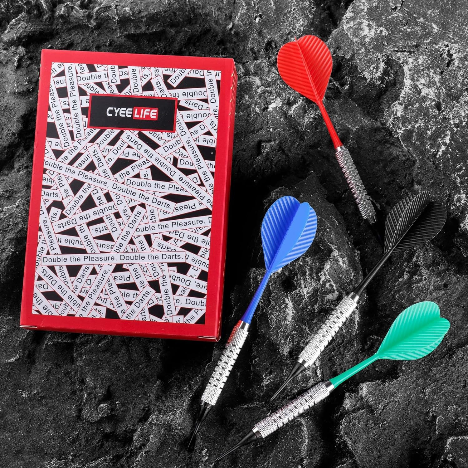 Cyeelife Plastic Tip Darts,12Pcs Soft Darts Set with 100 Plastic Tips for Electr