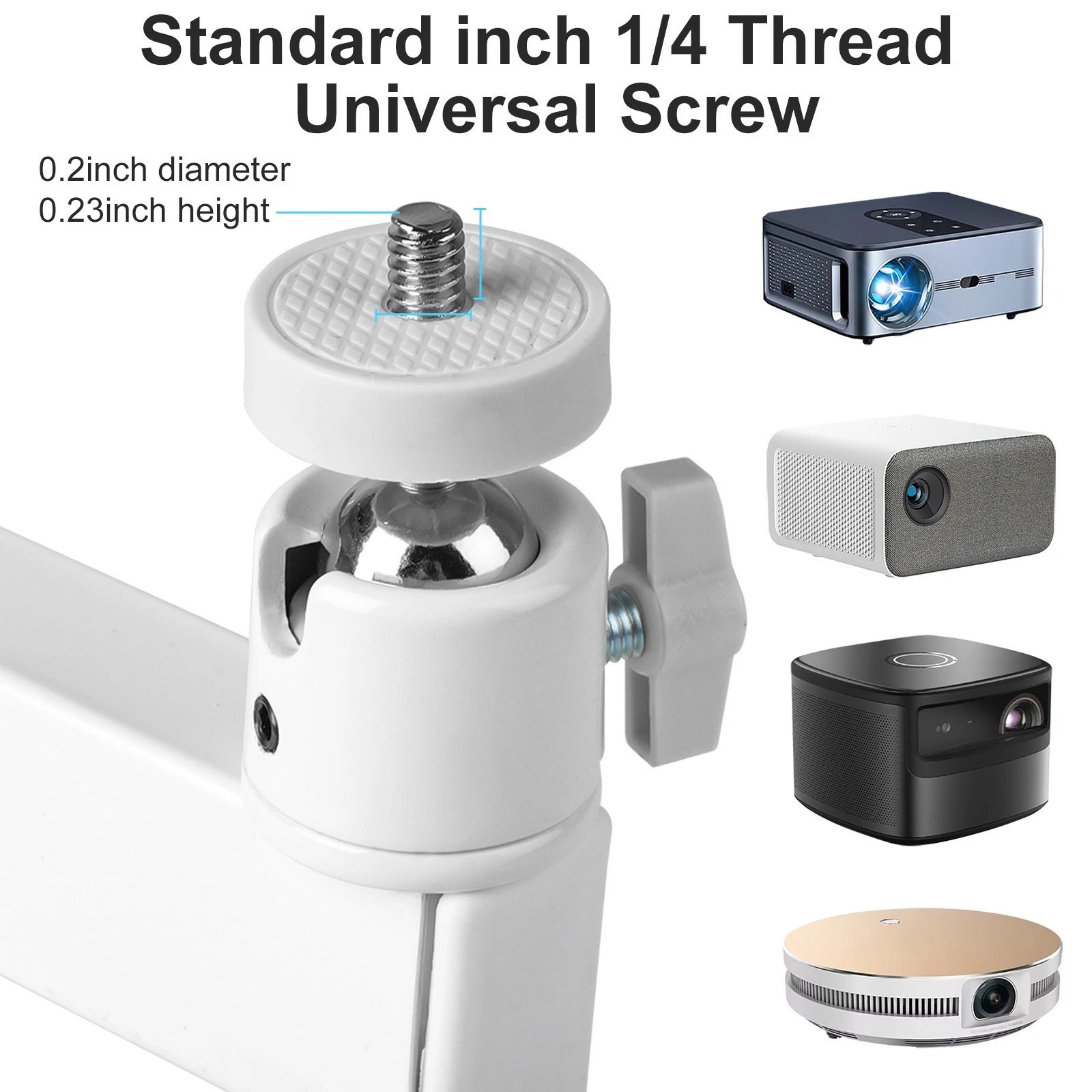 Projector Wall Mount Kit Foldable for Ring Light Webcam 35cm Extension Arm White