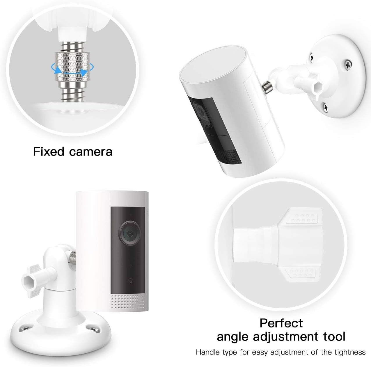 Adjustable Wall Mount Bracket for Stick Up Cam – 360° Swivel, Quick Install