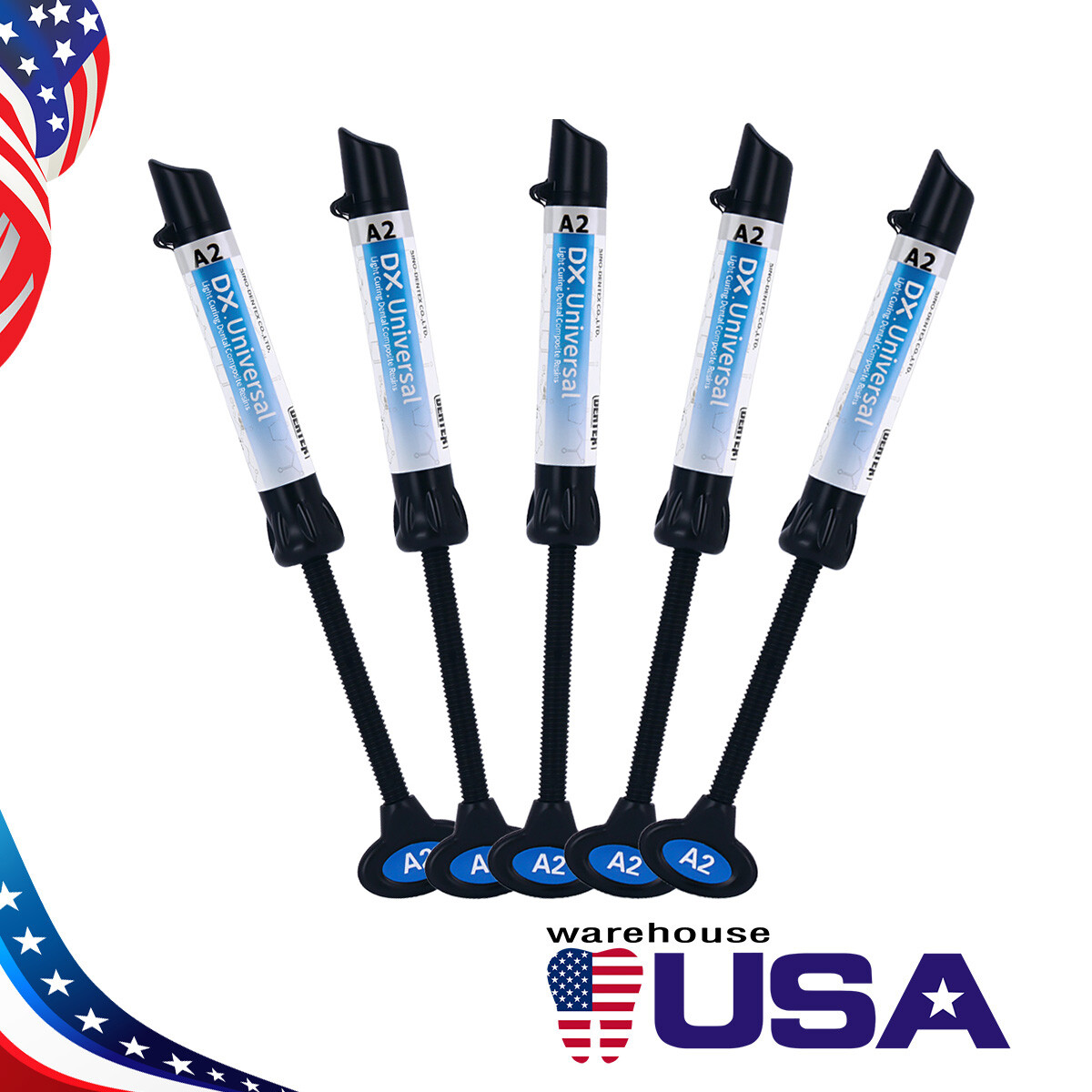 5X Dental Universal Light Cure Composite Resin Syringes High Strength A2 Shade