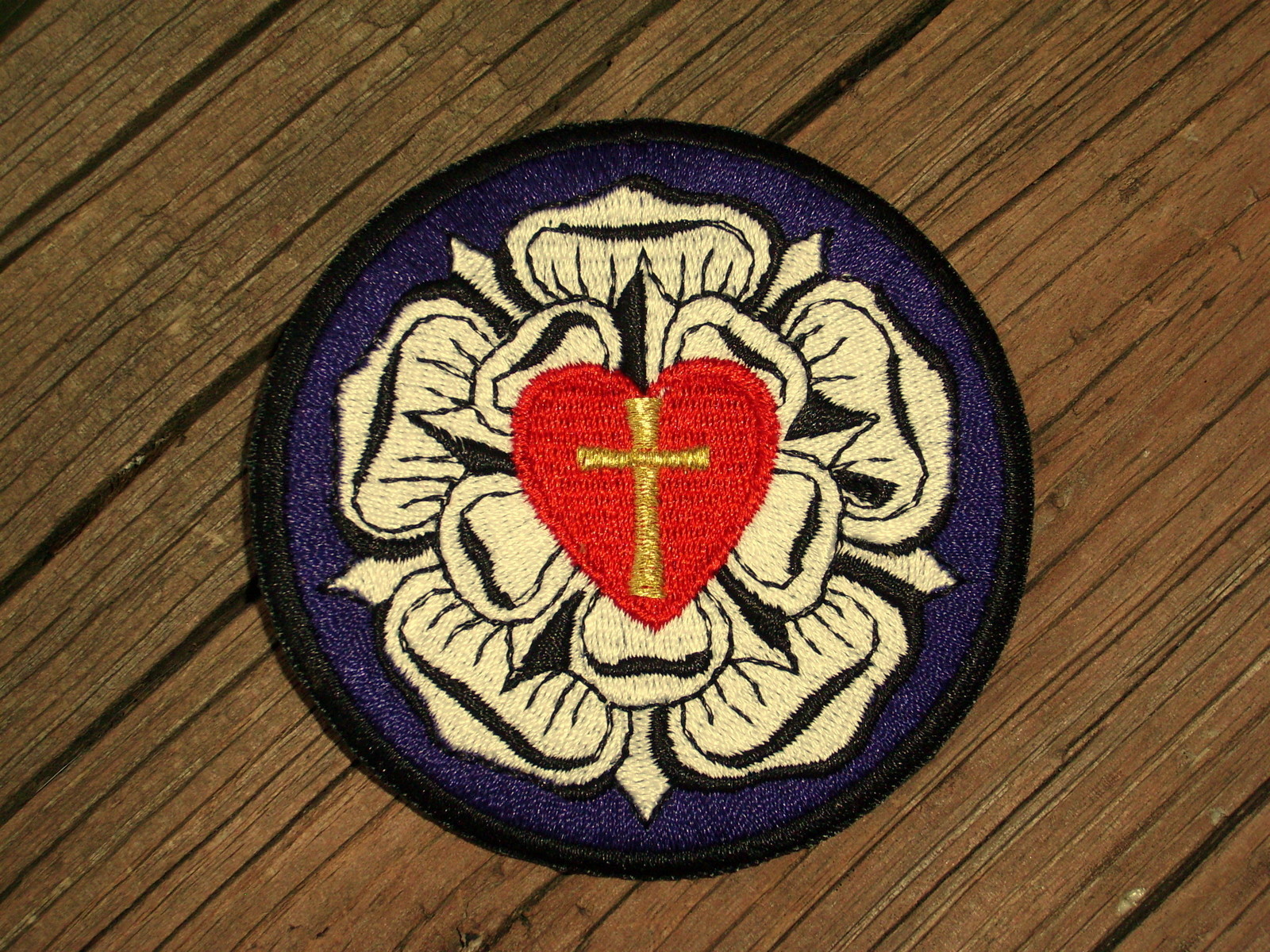 CRUSADER ROSE AND CROSS  Biker Vest Motorcycle Fashion Patch