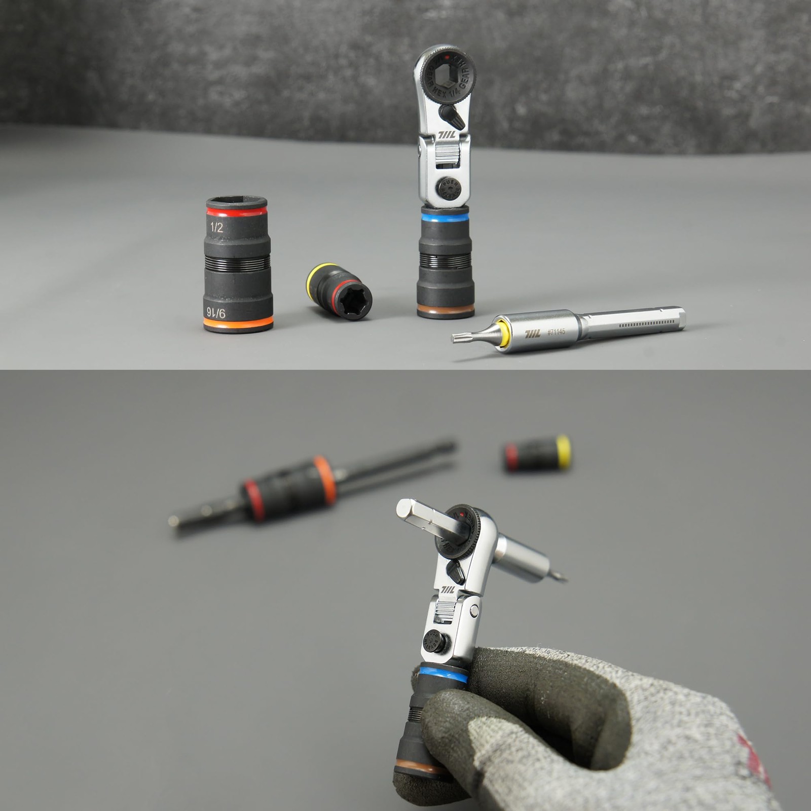 Mini 1/4" Ratchet Wrench with Socket Extension for EDC