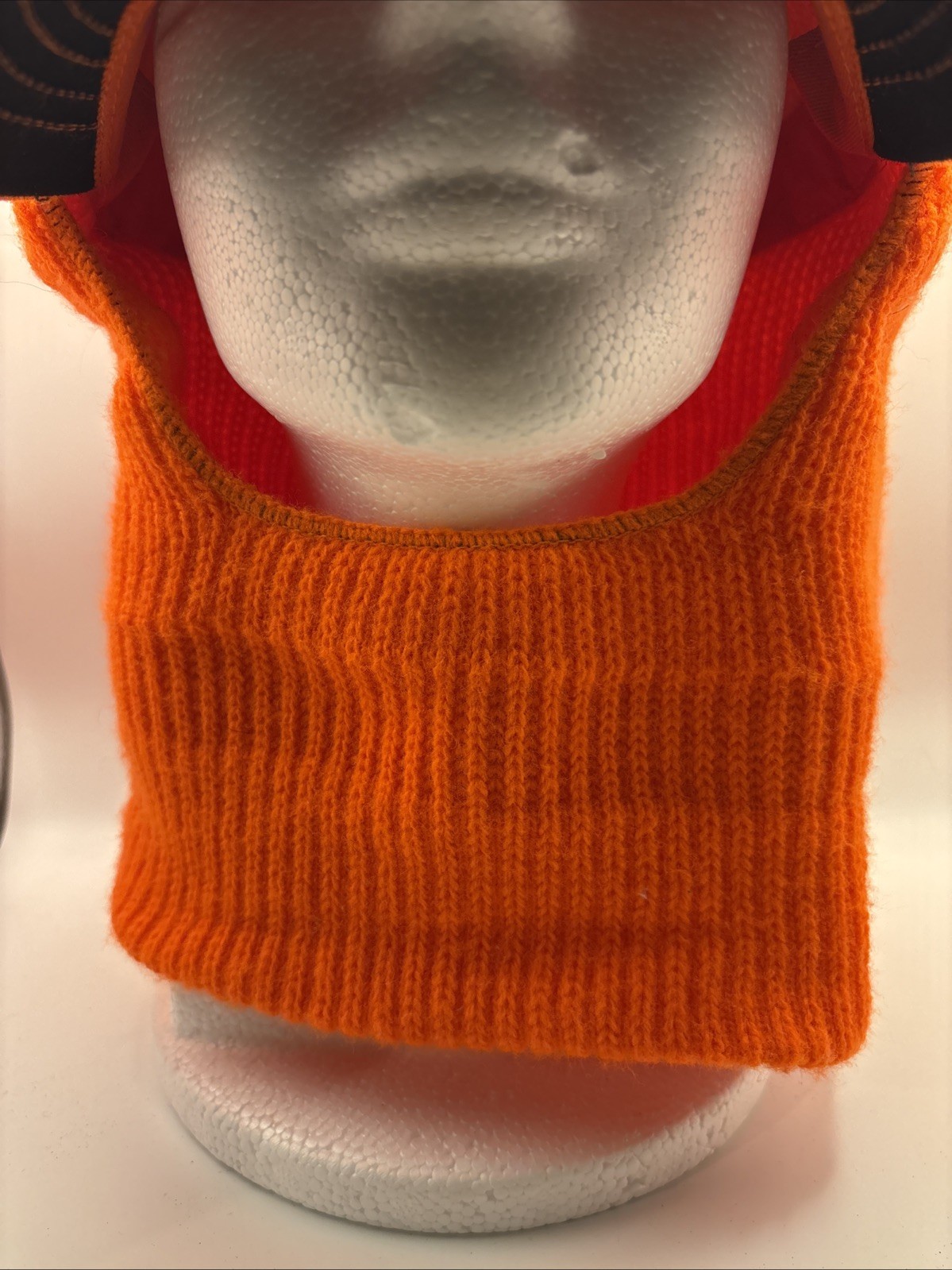 VTG Cabela's Blaze Orange Insulated Sz M Winter Hunting Hat Knit Face Cover USA