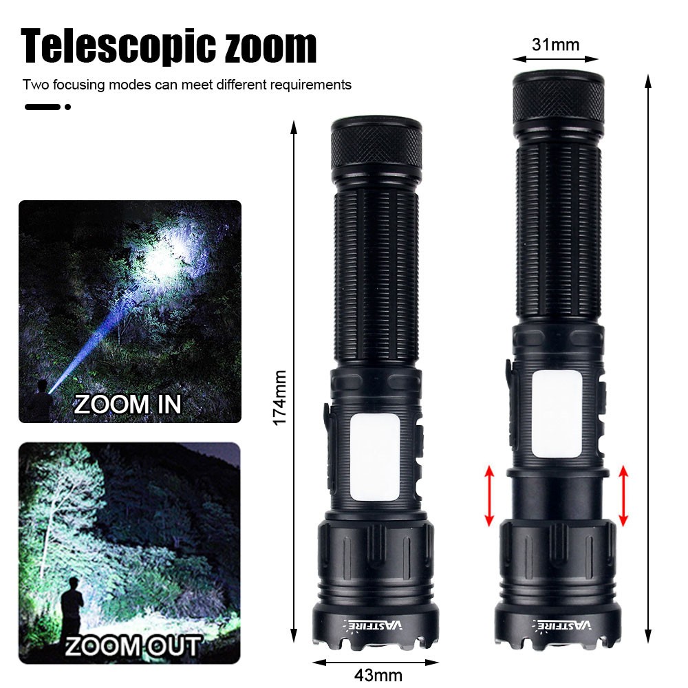 UV Flashlight LED Torch 2 in 1 White&Black Light Waterproof 395nm Light Bright