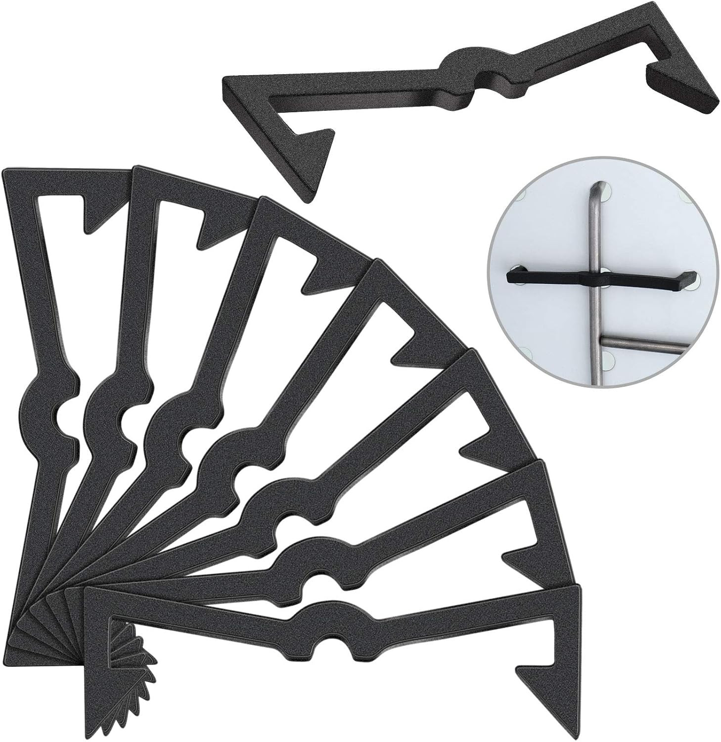 200 Pegboard Clips Hook Locks Black Plastic Peg Locks Display Hook Retainers Fix