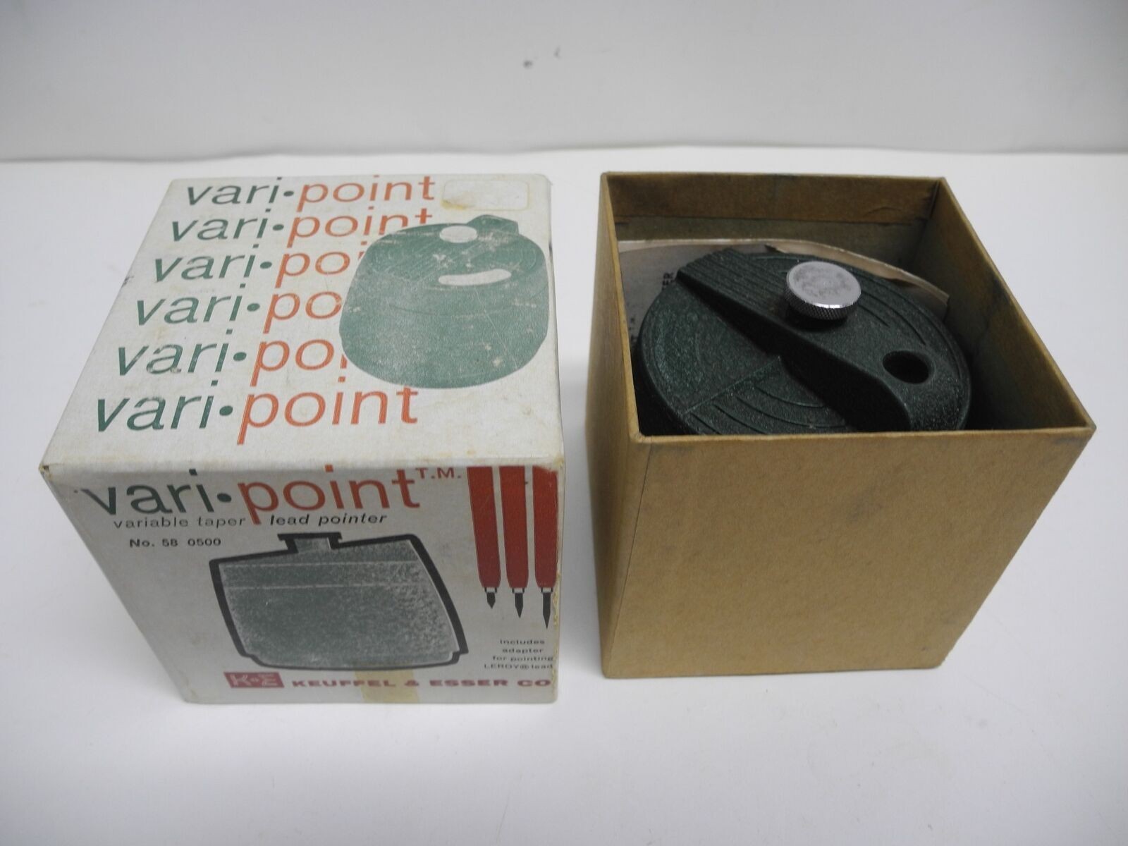 Keuffel & Esser K & E Vari-Point Lead Pointer Drafting Lead Sharpener with Box