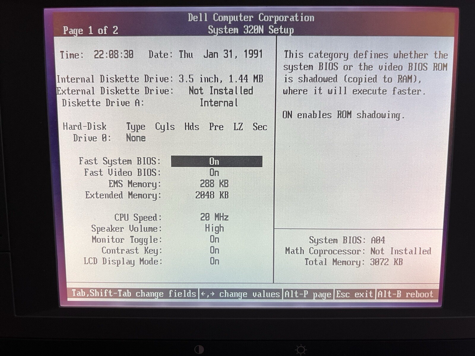 VINTAGE Dell 320N Laptop Intel