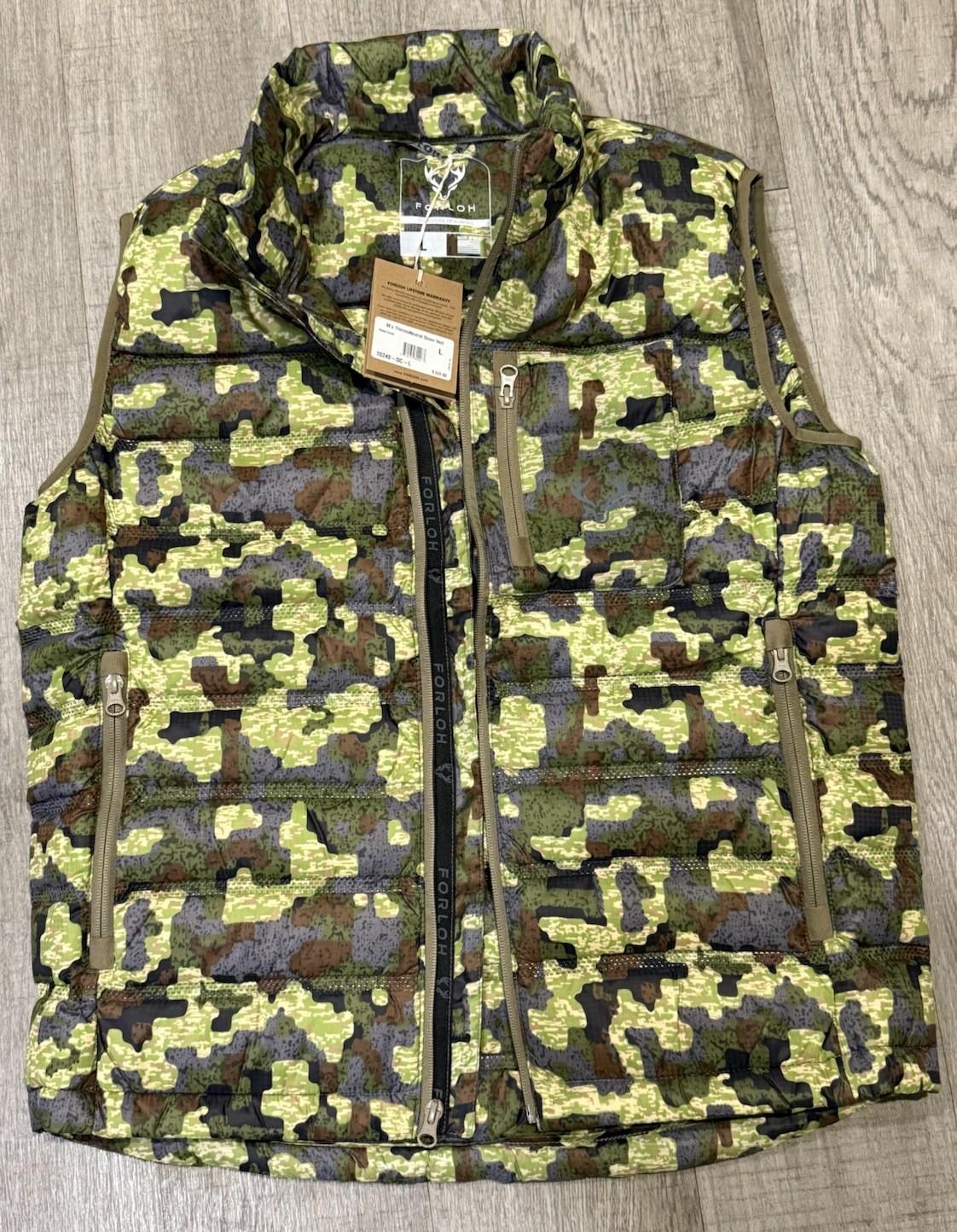 Forloh Thermoneutral Down Vest Men’s Size Large Deep Cover Camo Made In USA