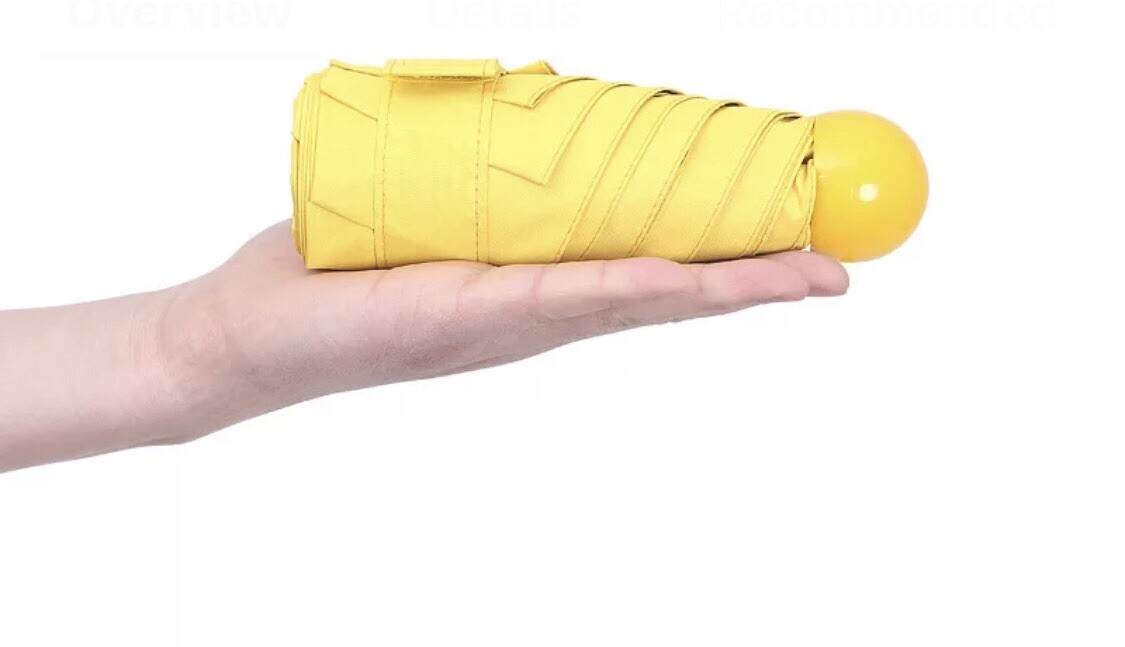 Umbrella Mini Pocket Anti UV Compact “Fits In Hand “Yellow New Free Ship USA