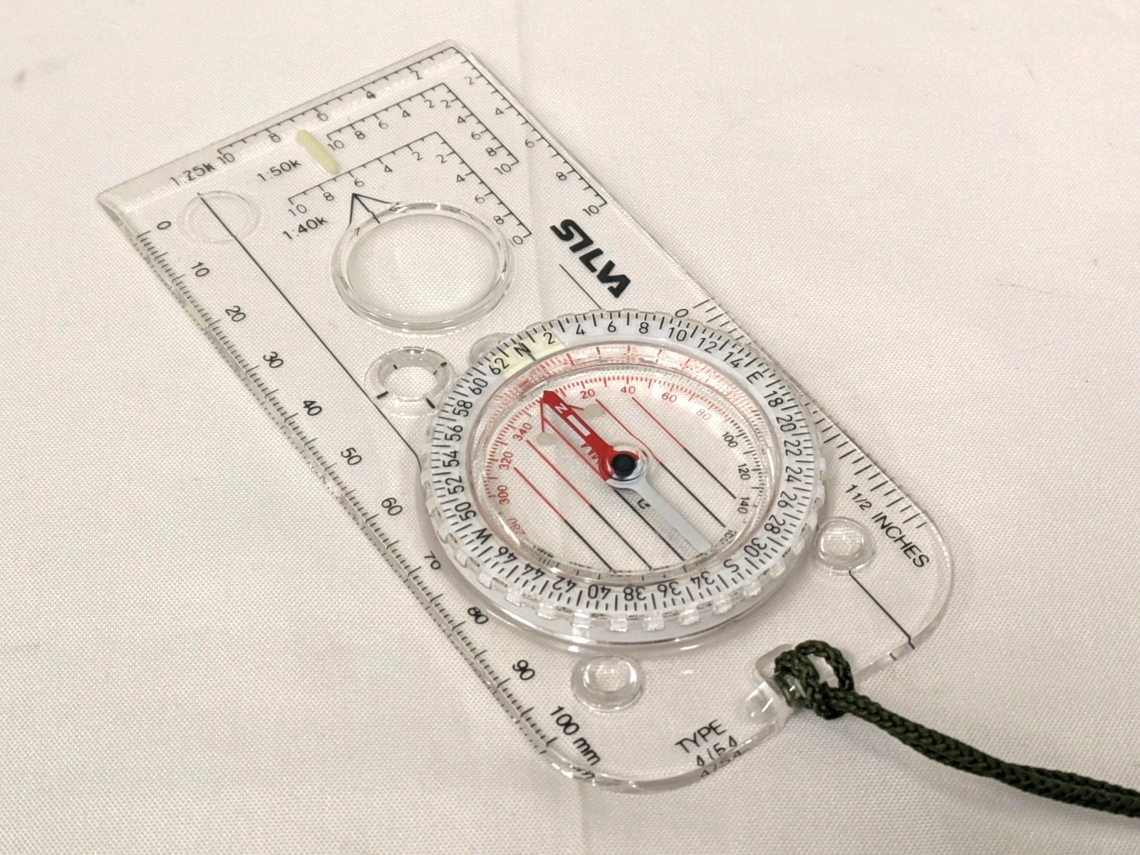 SILVA Type 4/54 Military Map Reading Compass with Lanyard - Mils & Degrees