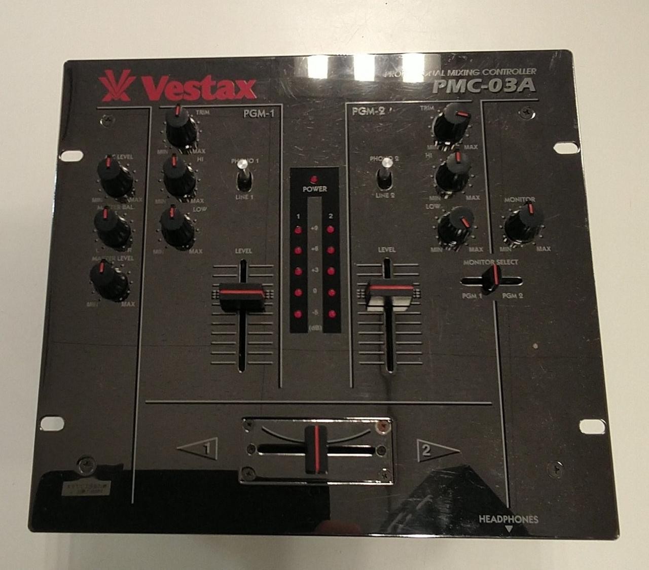 Vestax PMC-03A 2-Channel Professional DJ Mixer Audio Controller Tested Used