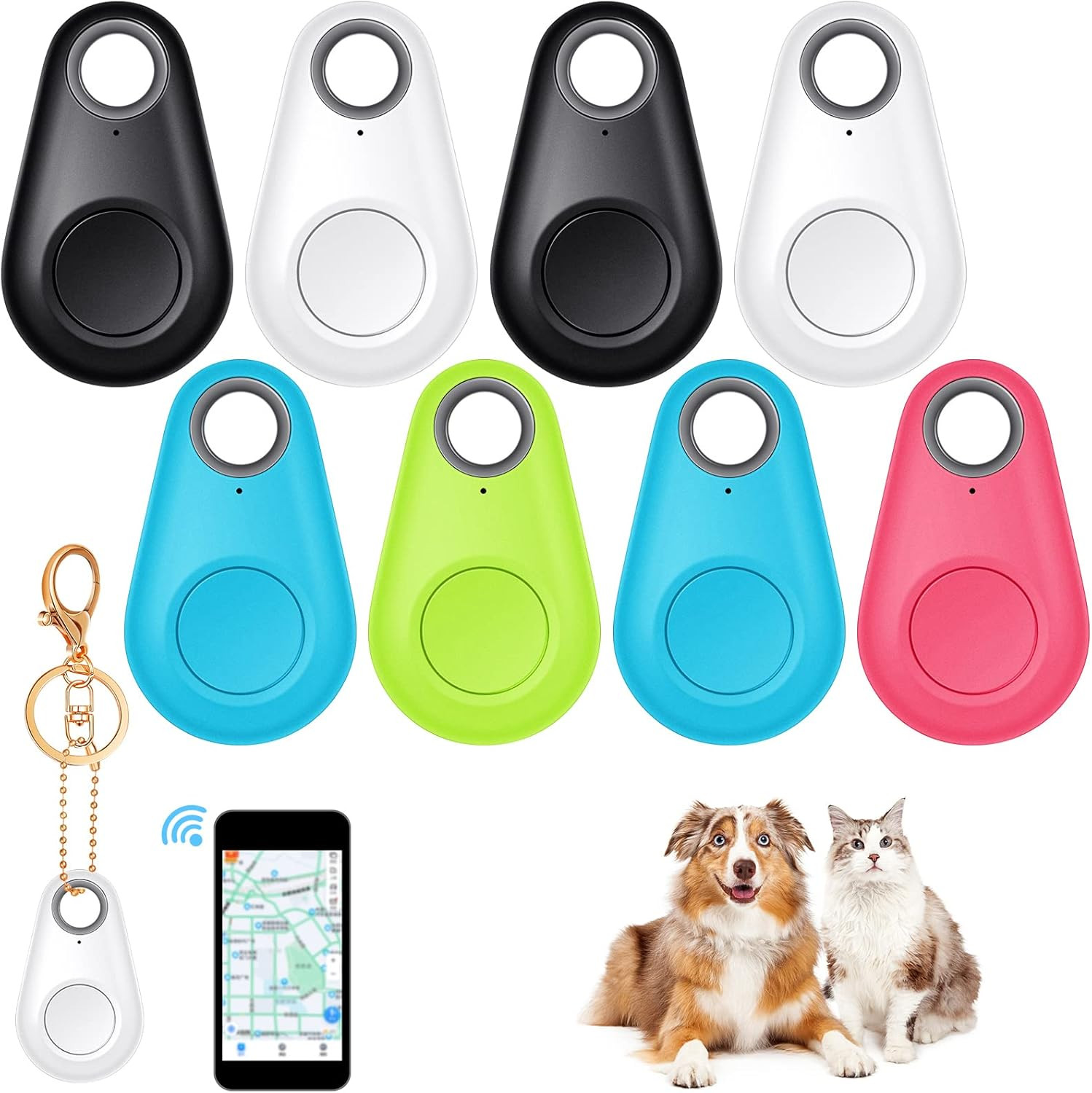 8 Pack Key Finder Locator Anti Lost GPS Tracker Wireless Anti Lost Alarm Sensor