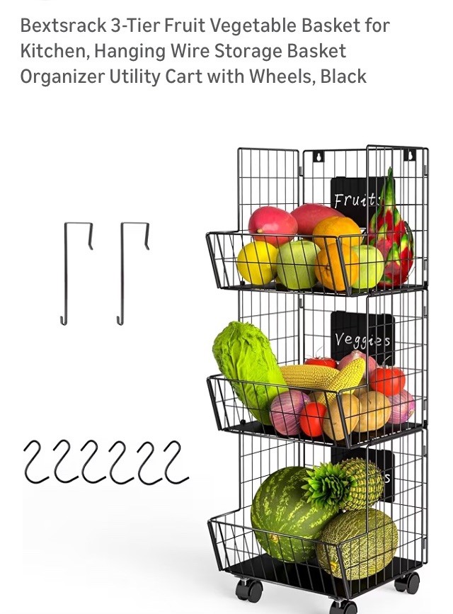 Bextsrack 3 Tier Rack Hanging/or Rolling