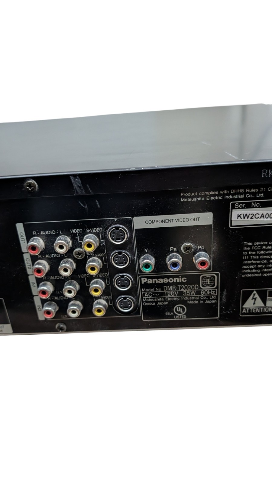 Panasonic DMR-T2020D DVD Recorder Player Tested Remote