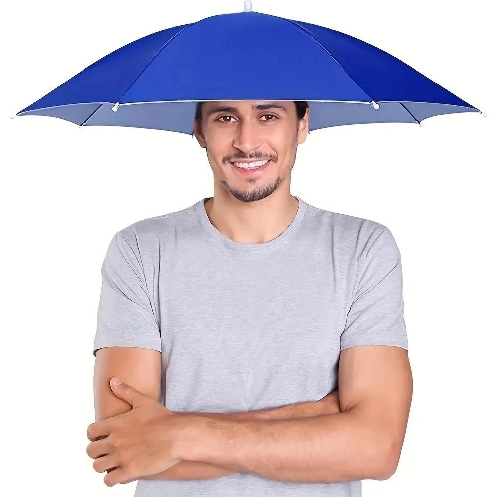 Hands Free Head Umbrella Hat Folding Sunshade Cap Windproof Outdoor Fishing