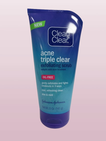 CLEAN & CLEAR ACNE TRIPLE CLEAR EXFOLIATING SCRUB 5 OZ  ACNE TREATMENT