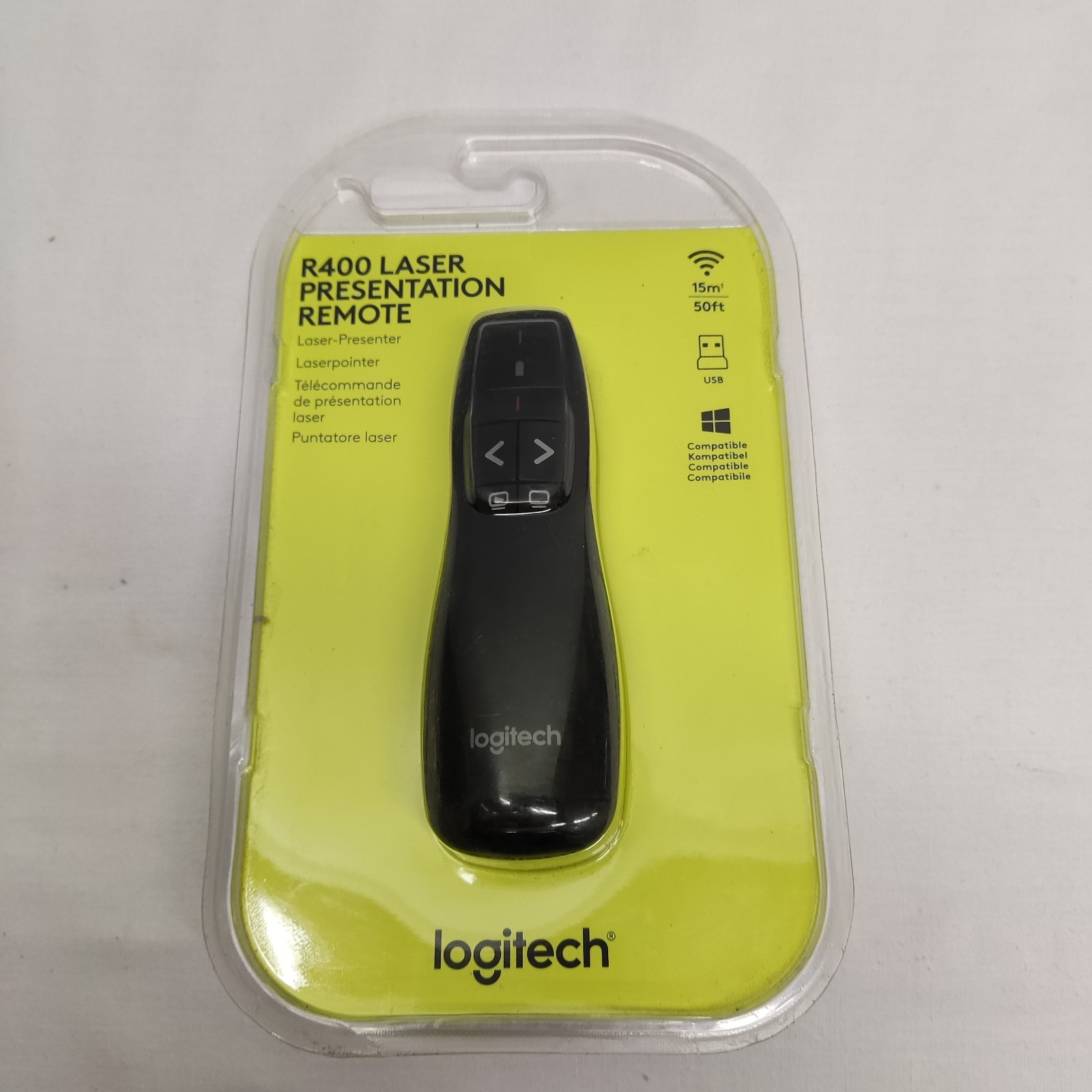 LOGITECH R400 WIRELESS PRESENTATION REMOTE RED LASER POINTER PC 15M 50FT