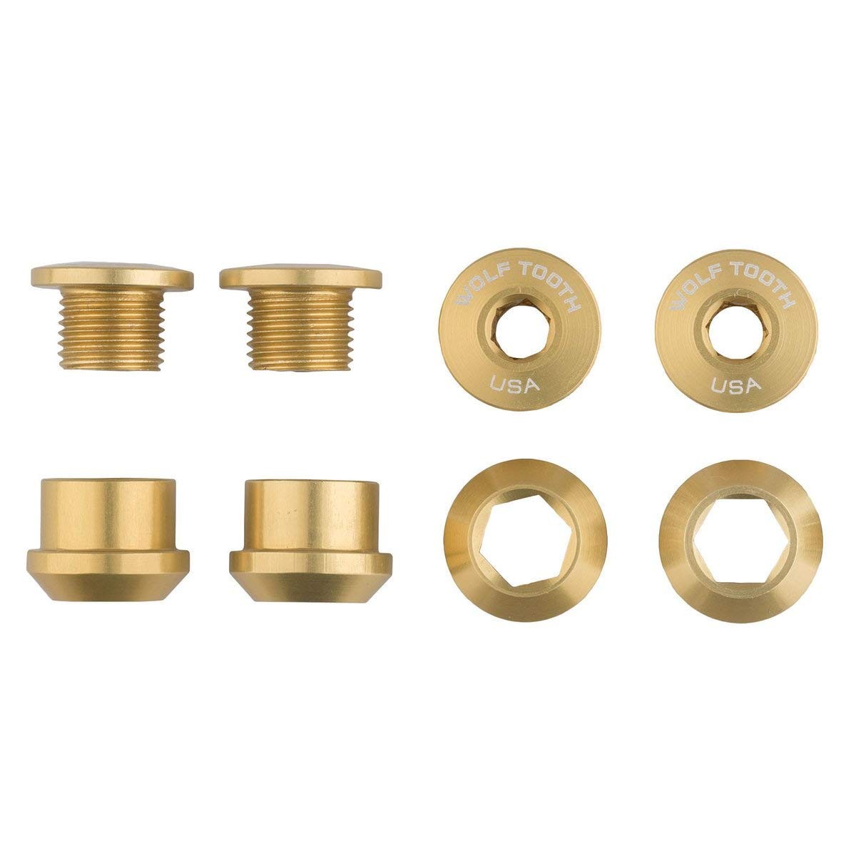 Wolf Tooth Set of 4 Chainring Bolts+Nuts for Single-Ring (1X) Drivetrains