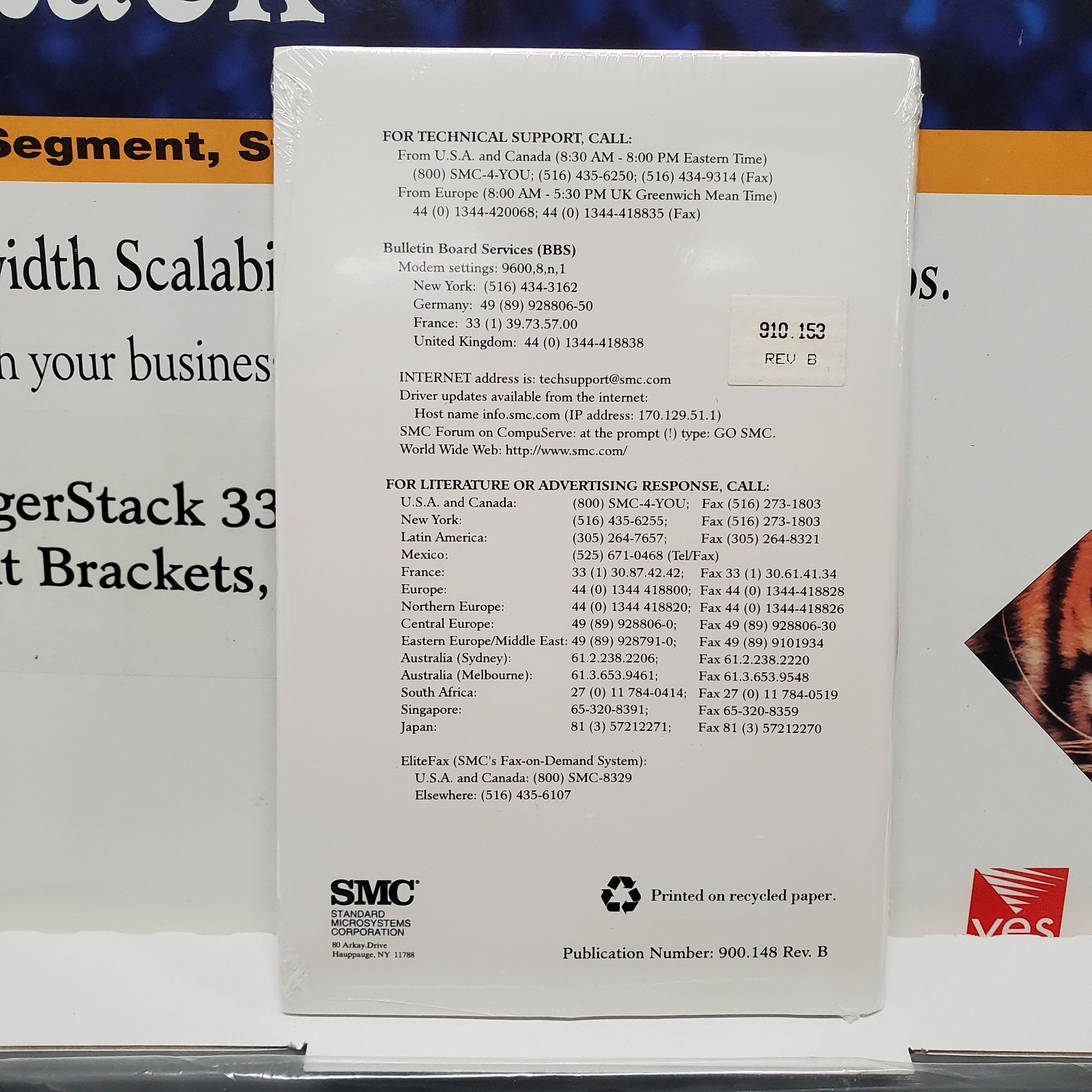 VTG Y2K SMC TigerStack 3314T 14-Port Ethernet Hub Stackable SMC3314T - OPEN BOX