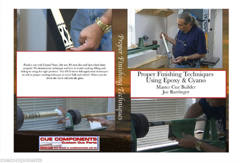 Pool Cue Finishing & Cue Building DVD Cue Components & Joe Barringer