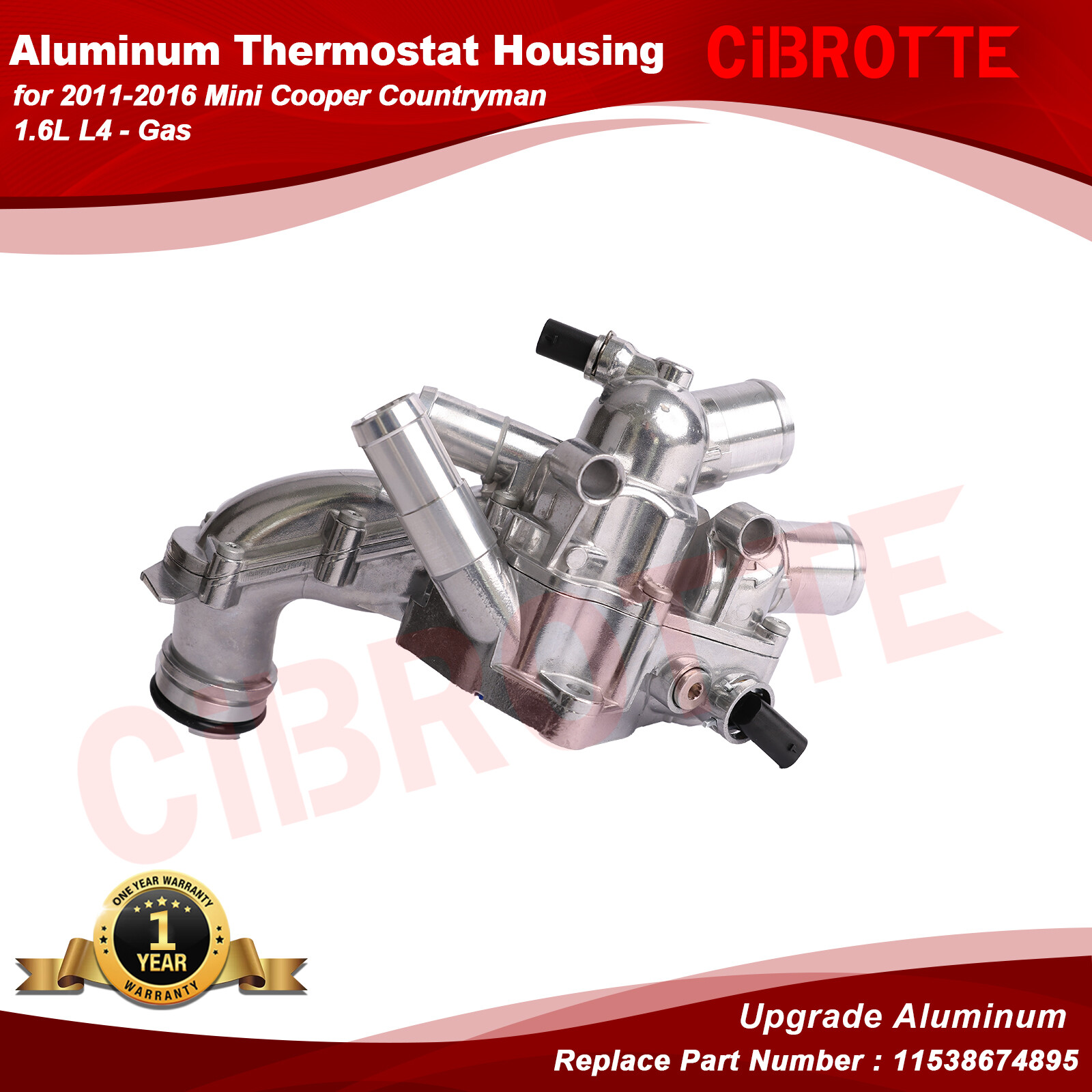 Aluminum Coolant Thermostat Housing for Mini 11-16 Cooper 11-17 Countryman 1.6L