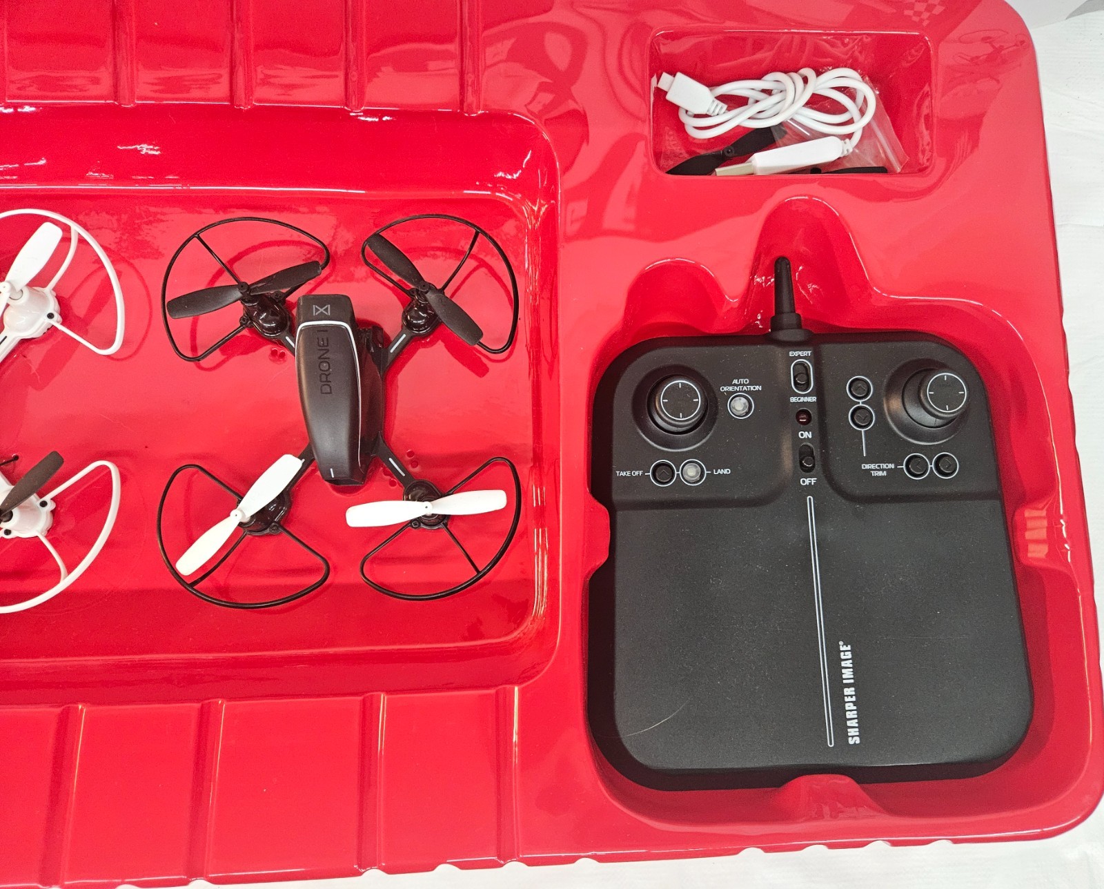 Sharper Image Dual 2 Pack Drones Racer Drone Set w Box MISSING FLAG