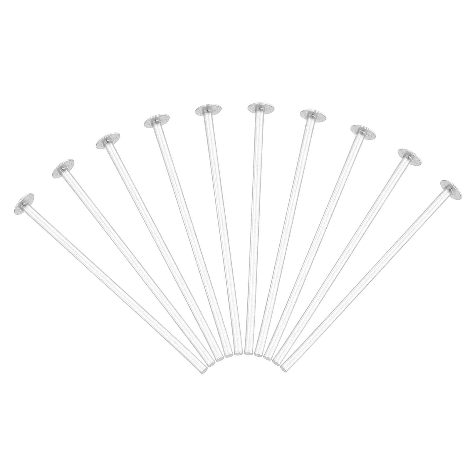 300Pcs 3mm OD x 40mm L Chandelier Connector Clips Aluminium Pins Silver