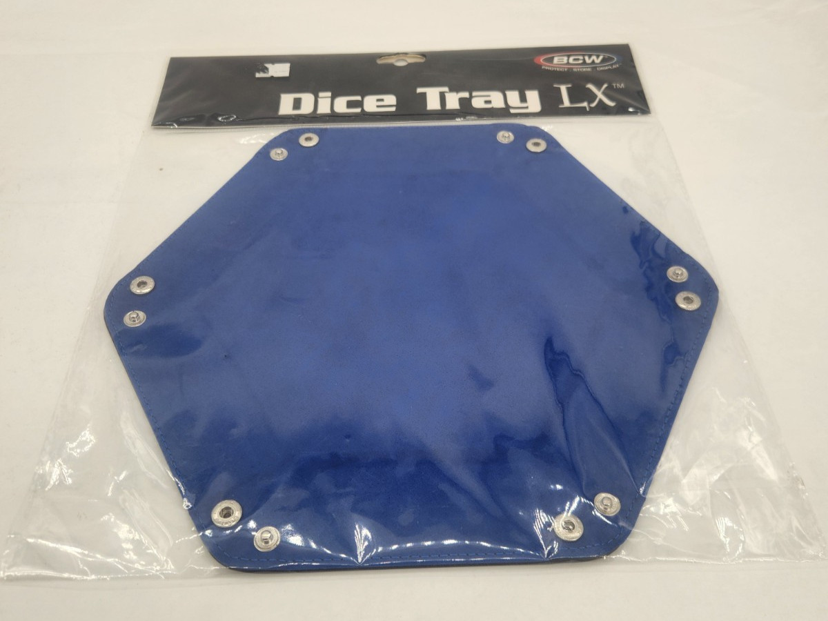 BCW Hexagon Dice BLUE Tray LX Flat, Foldable Faux Swade & leather. NEW SEALED